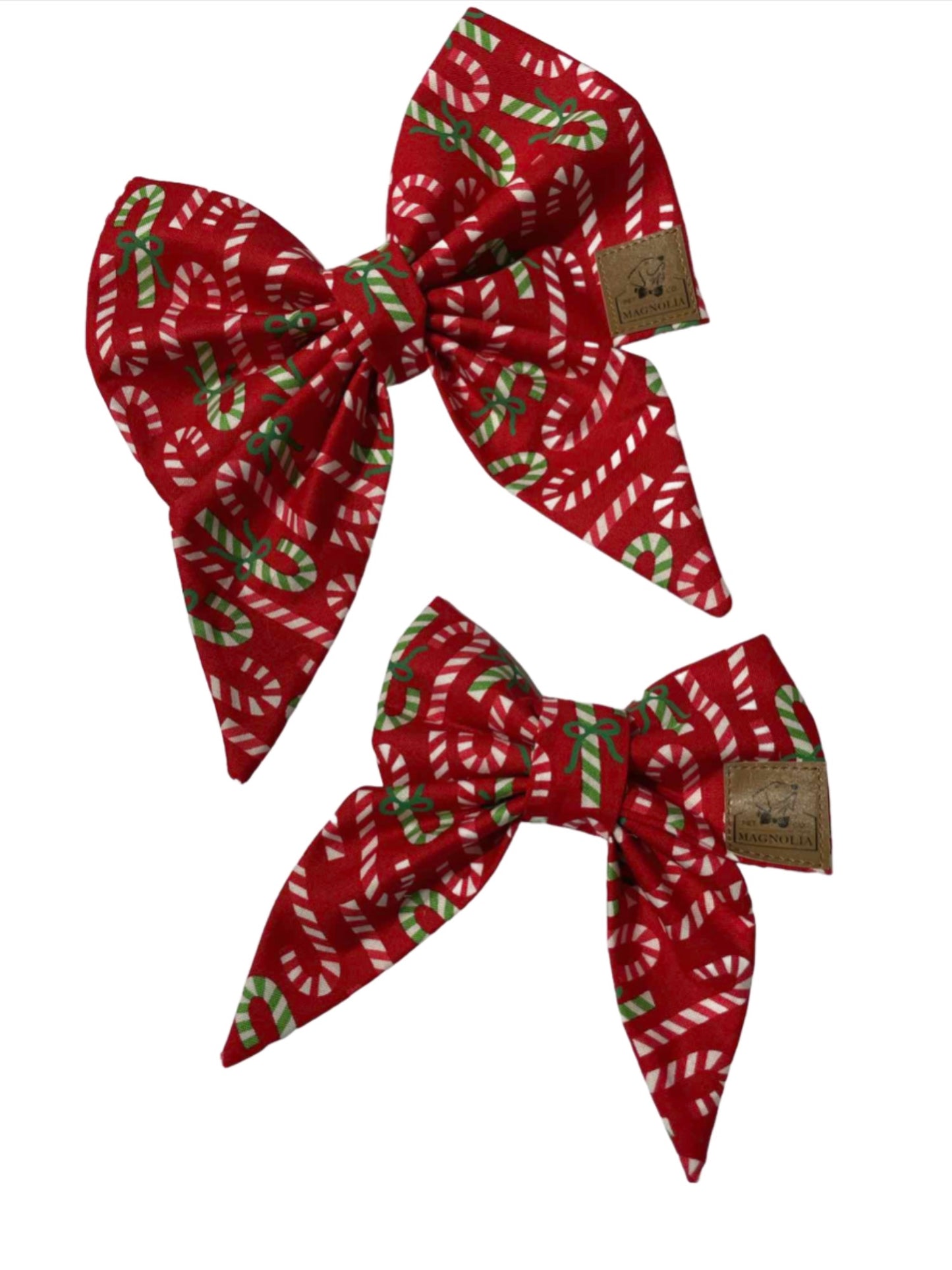 Candy Cane Green and Red Bow