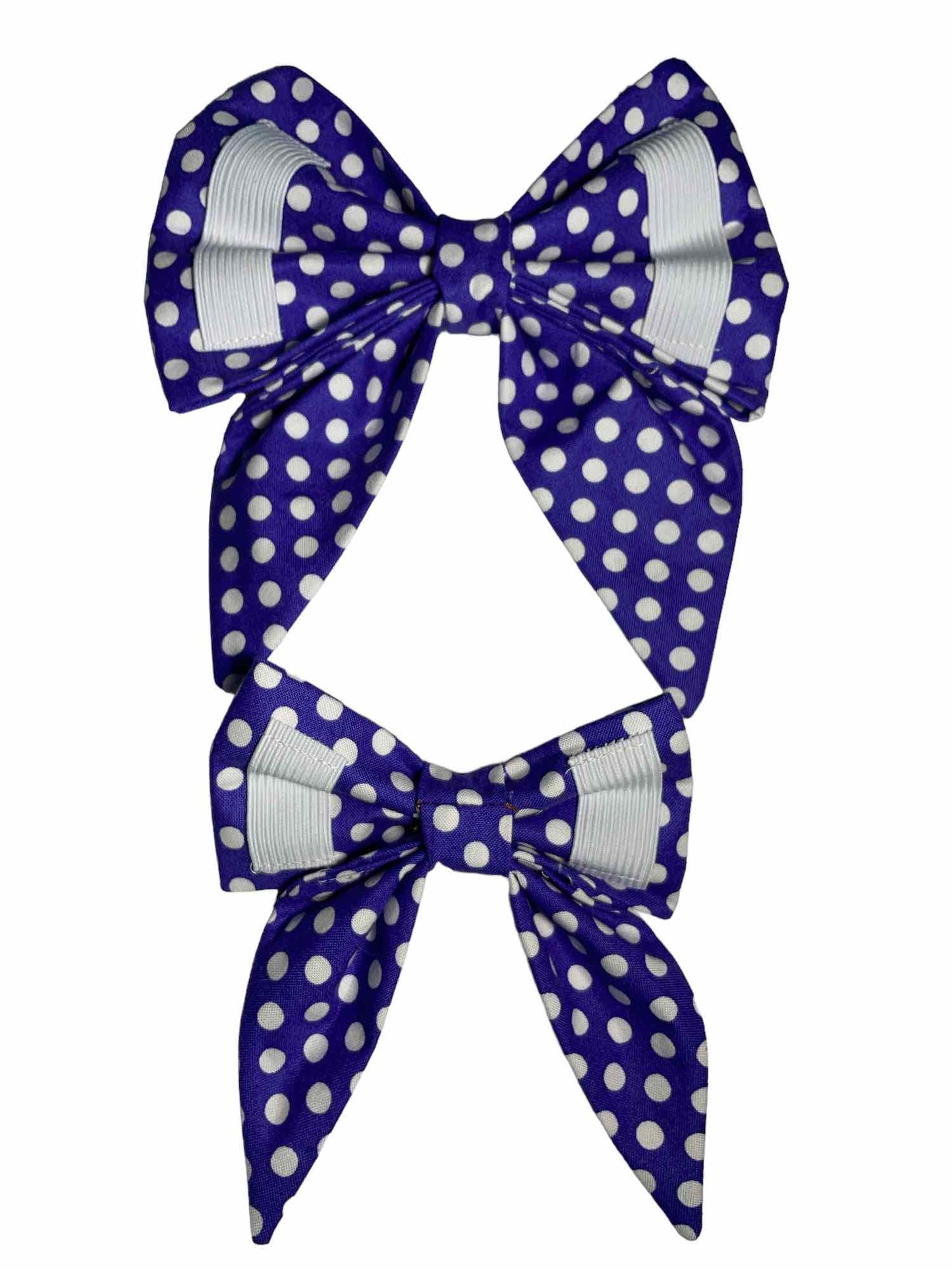Violet Polka Dot Dog Bow