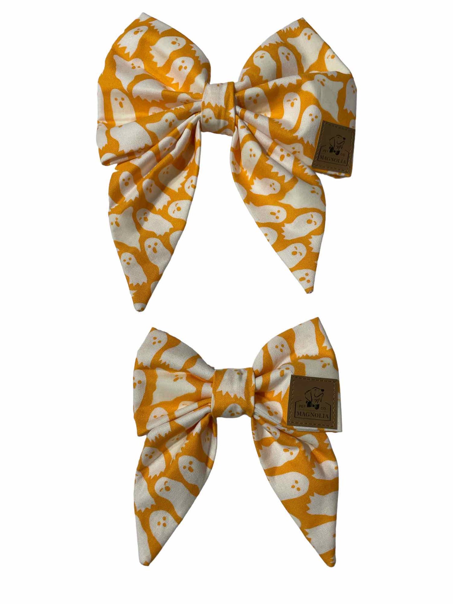 Glowing Ghosts on Orange Bow