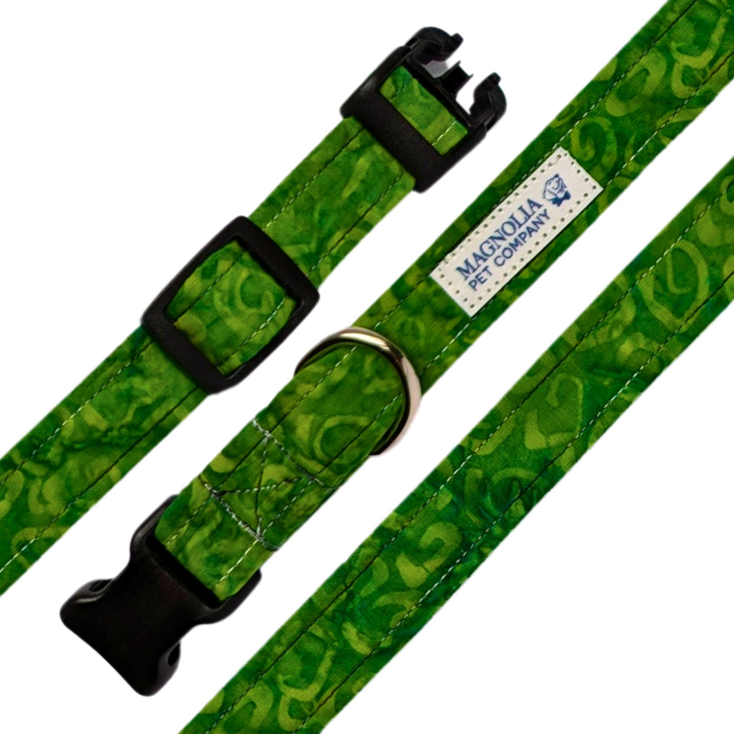 Lush Green Batik Dog Collar