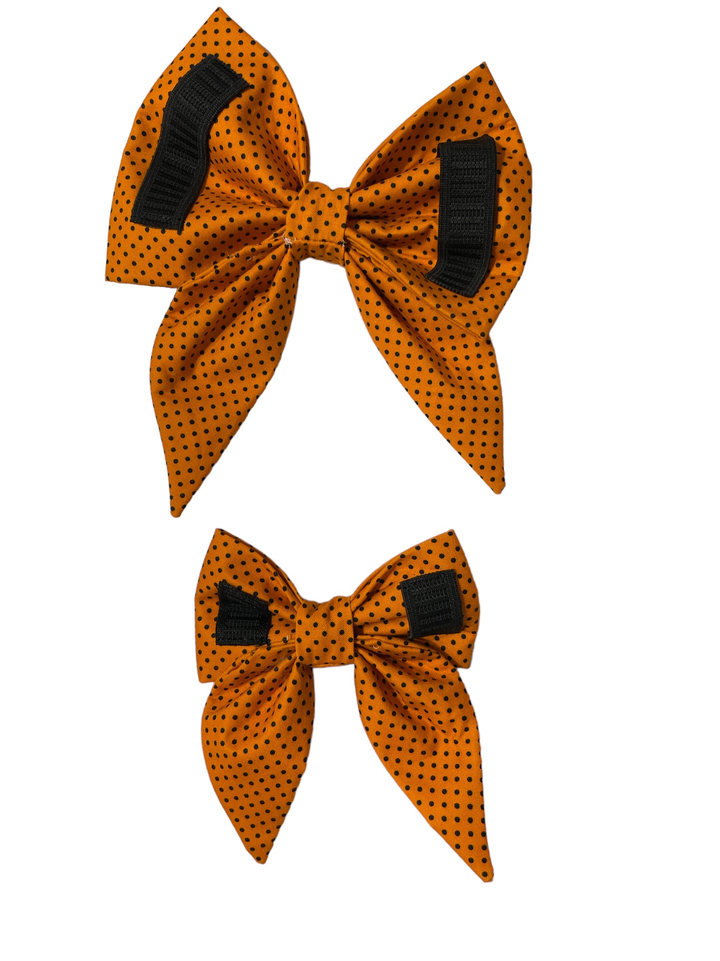 Orange with Black Polka Dot Dog Bow