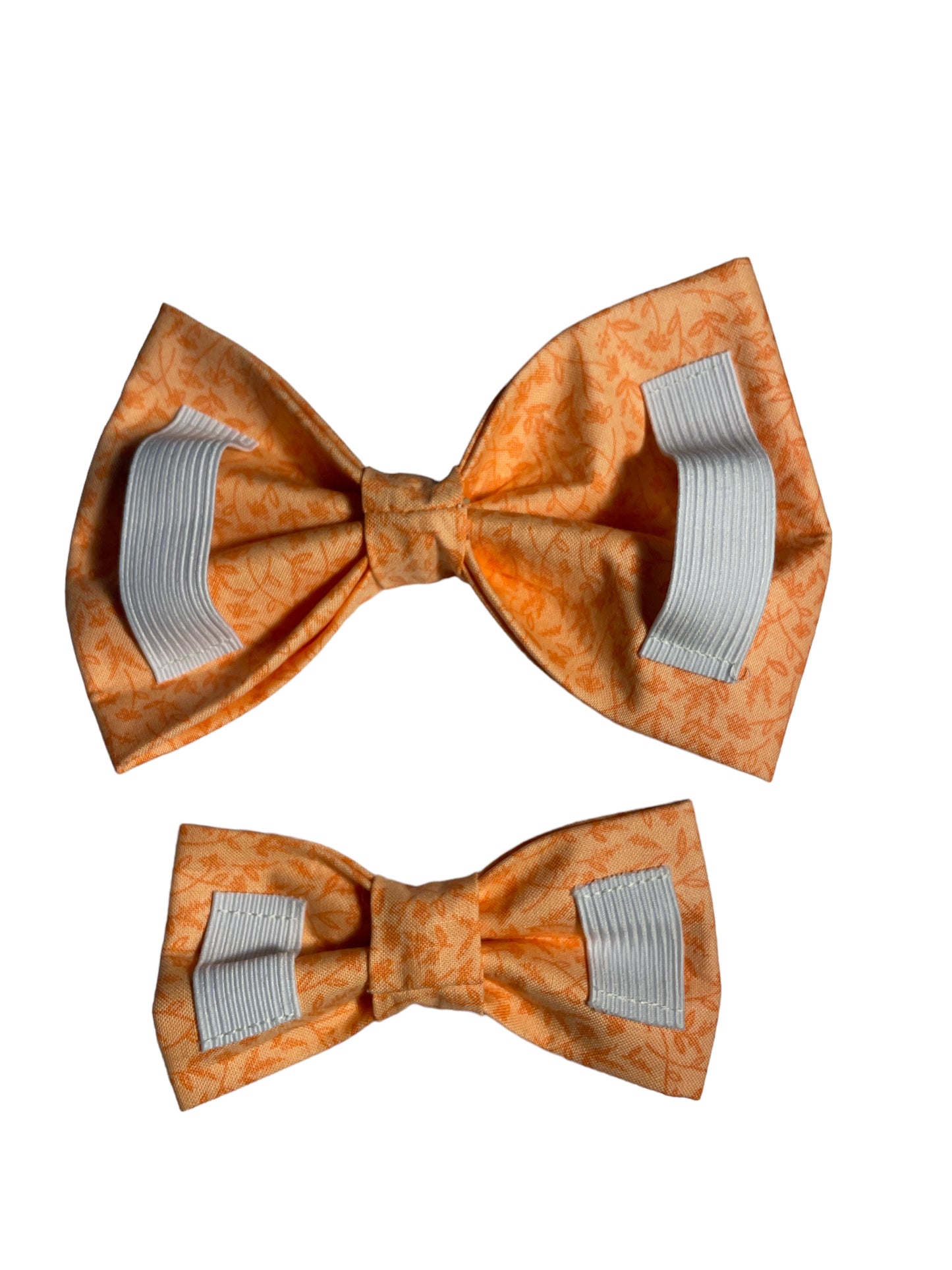 Orange Floral Dog Bow Tie