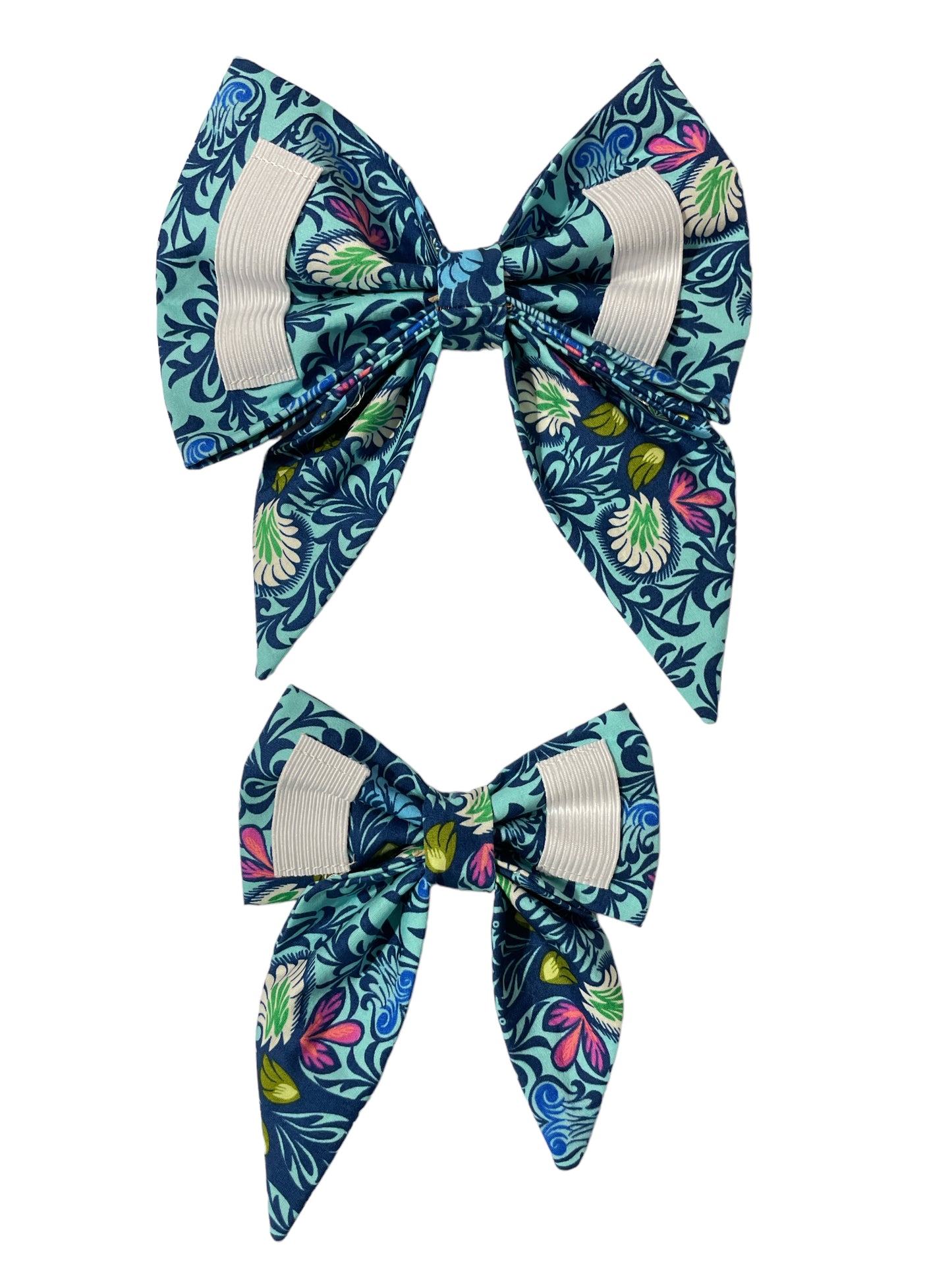 Paisley Blue Bird Dog Bow