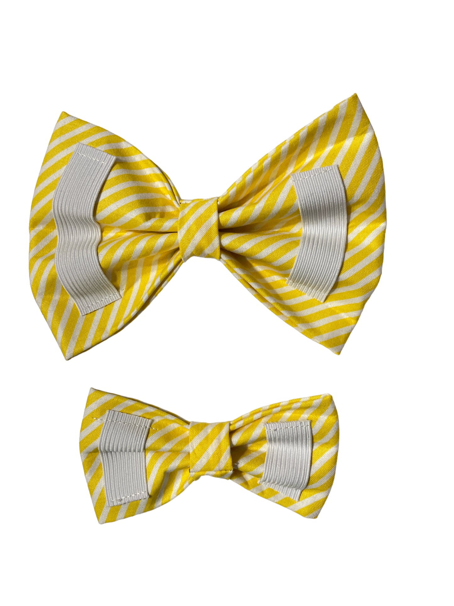 Sunshine Yellow Stripes Dog Bow Tie