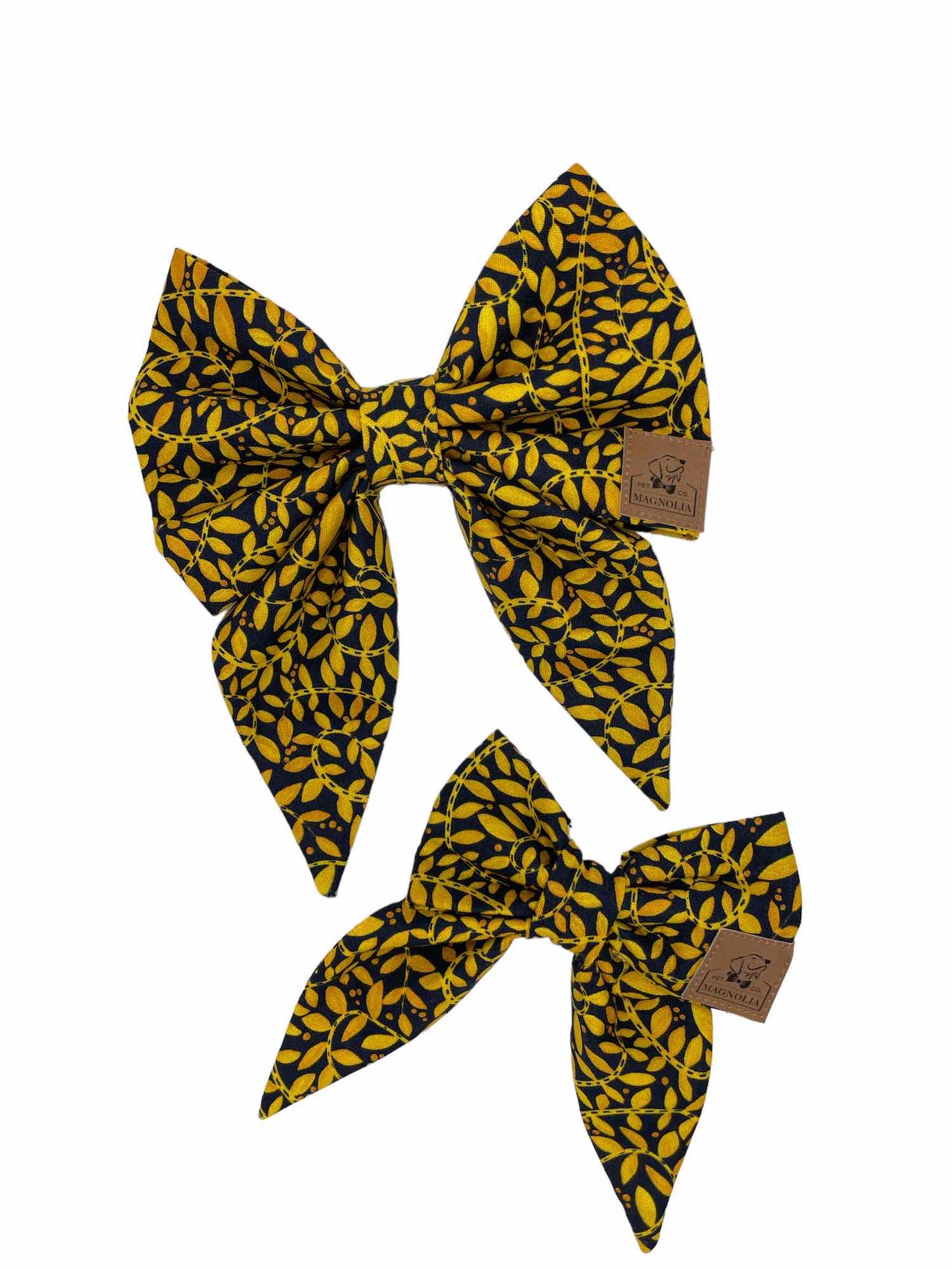 Black and Gold Team Spirit Dog Bow