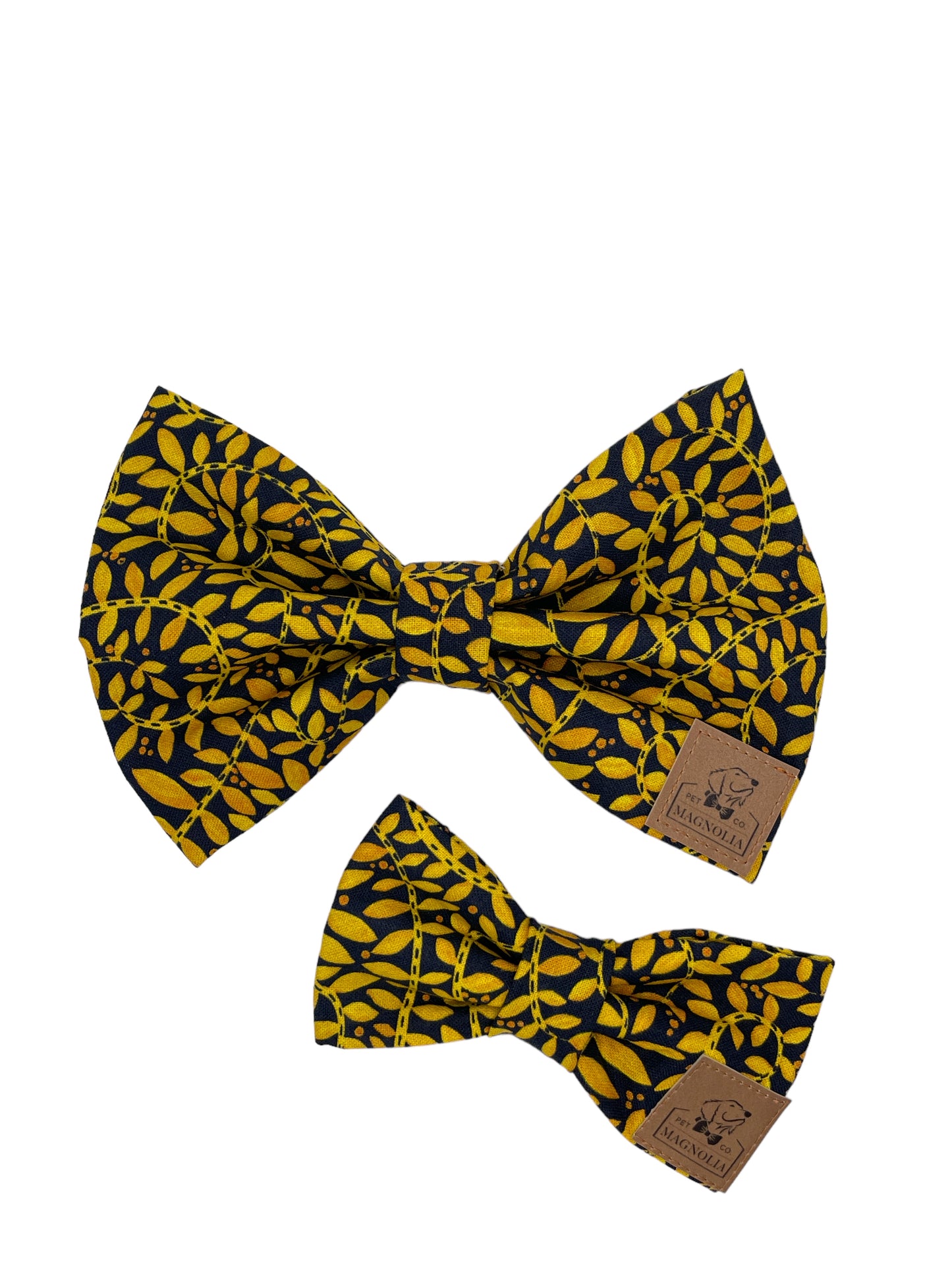 Black and Gold Team Spirit Dog Bow Tie