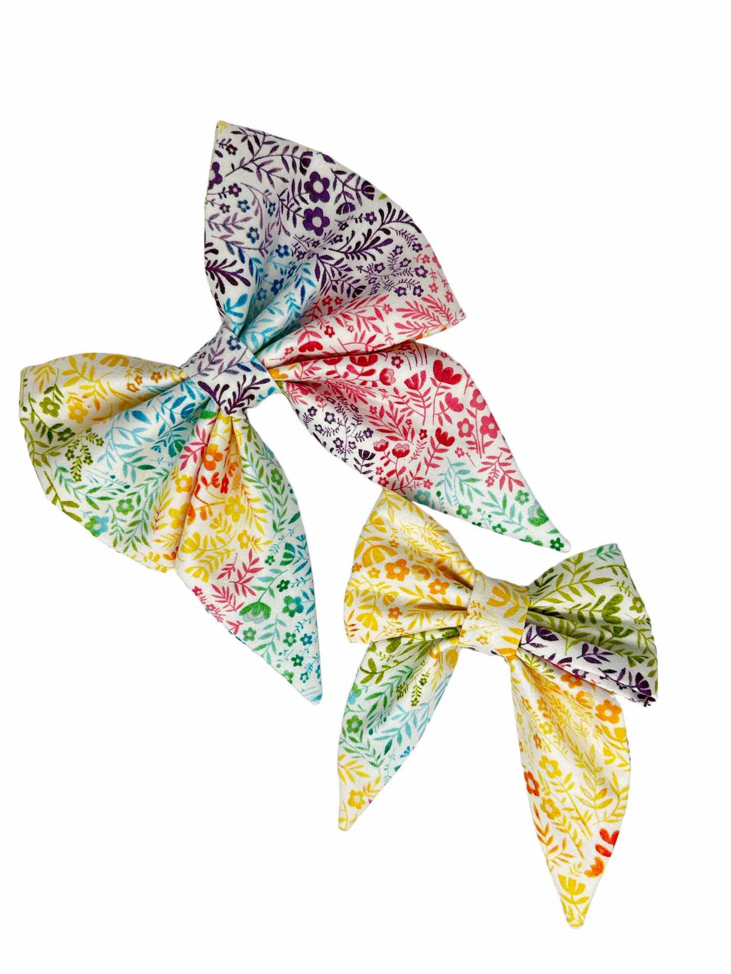 Bohemian Blues Flower Garden Dog Bow