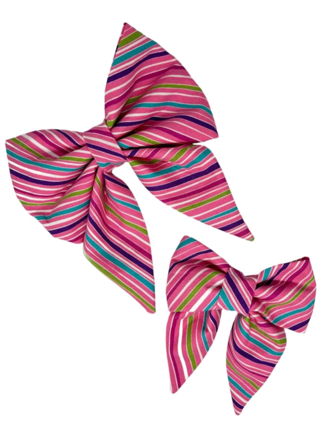 Candy Stripes Dog Bow