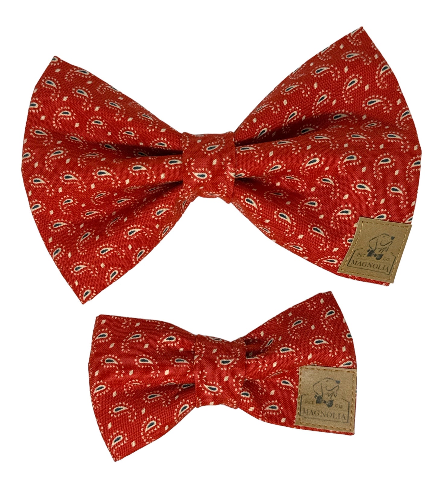 Crimson Paisley Dog Bow Tie