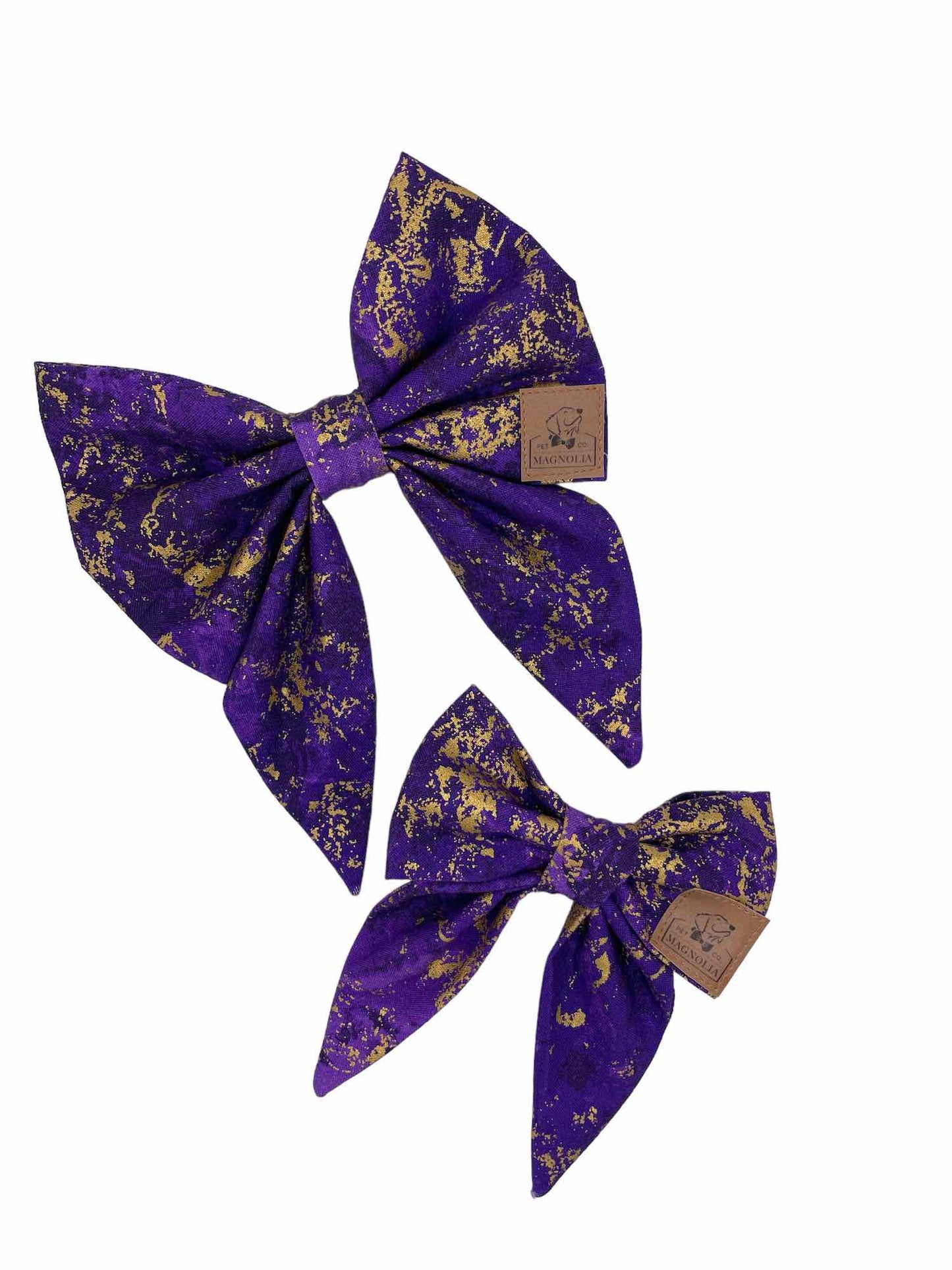 Dark Purple and Gold Bow