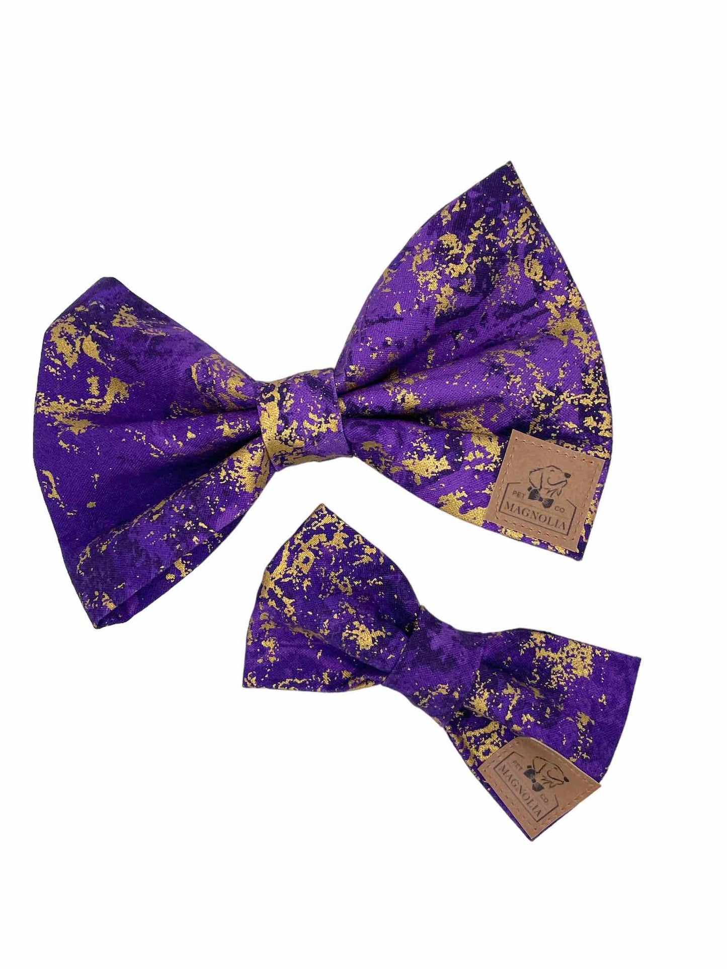 Dark Purple and Gold Bow Tie