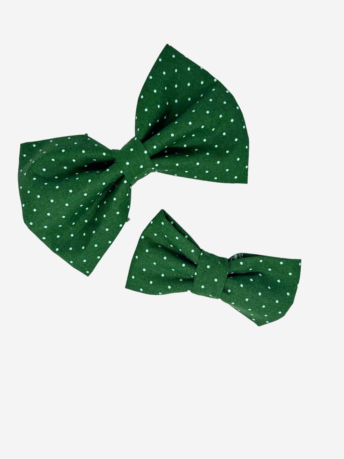 Deep Evergreen Small Polka Dot Dog Bow Tie