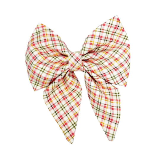 Featuring soft pastel hues in a classic plaid pattern