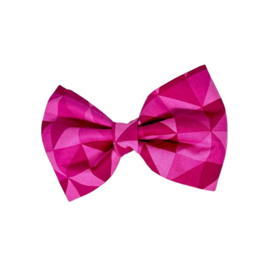 Hot Pink Half Square Dog Bow Tie
