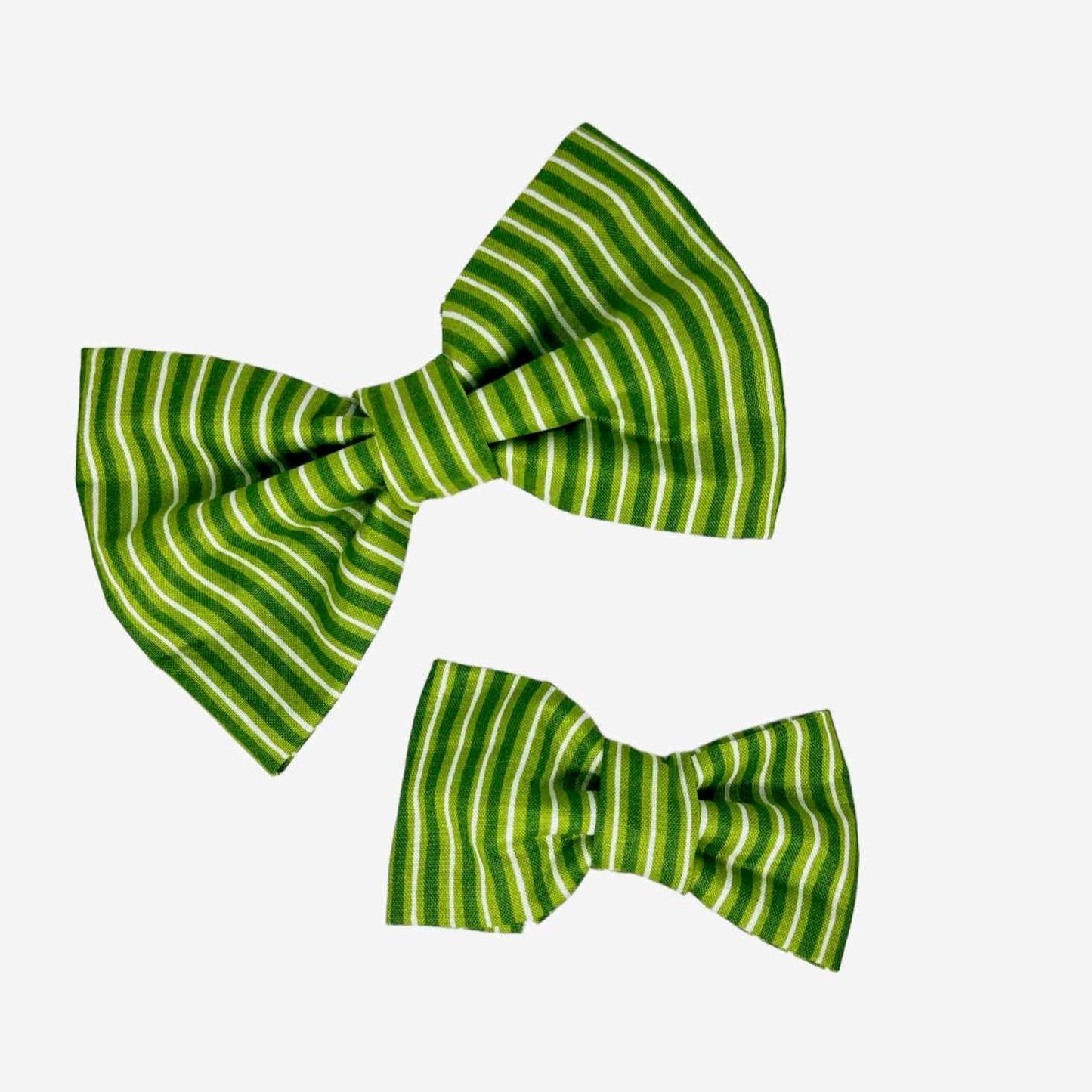 Lucky in Green Stripe Dog Bow Tie