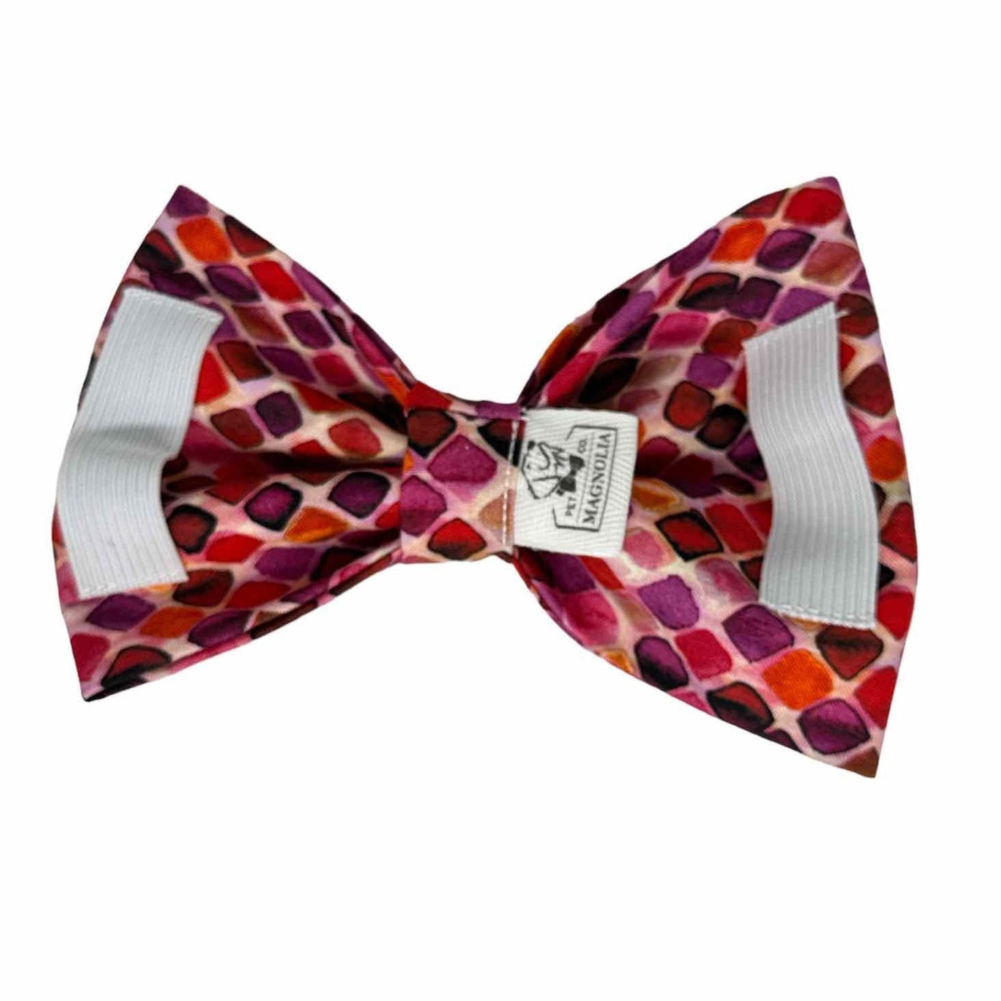 Pomegranate Passion Diamond Mosaic Dog Bow Tie