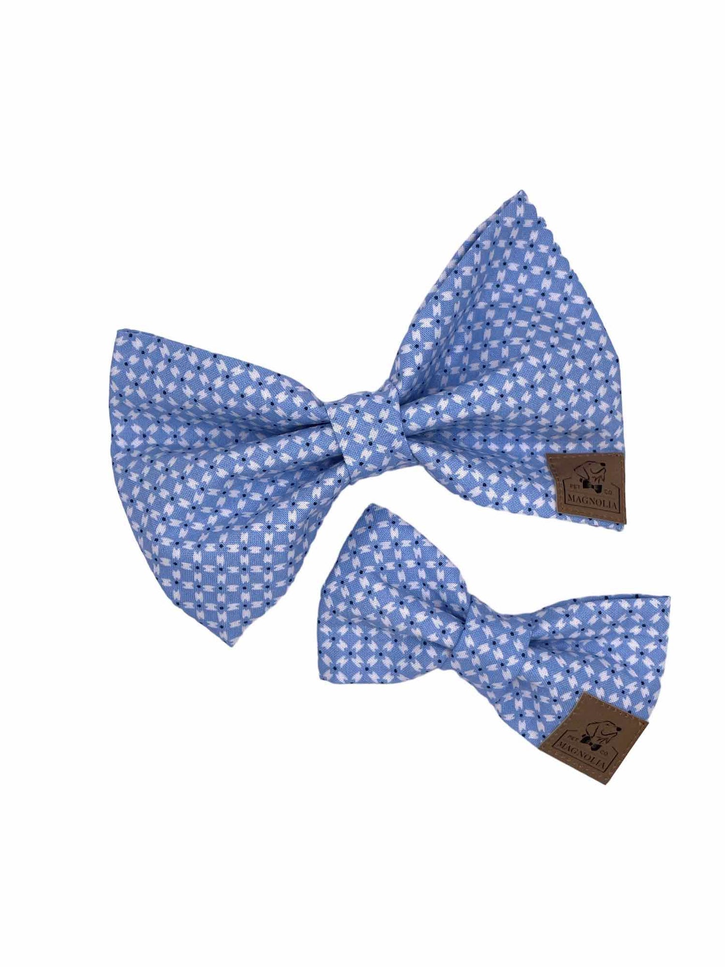 Powder Blue and White Game Day Dog Bow Tie