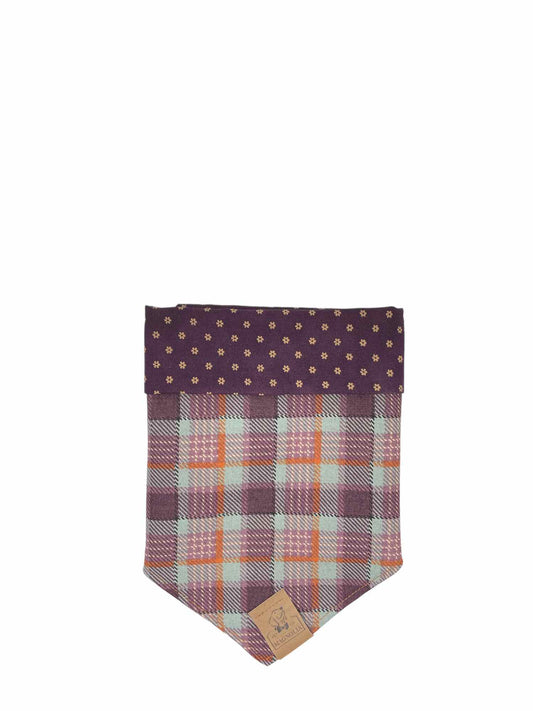 Orange and Purple Plaid Dog Bandana