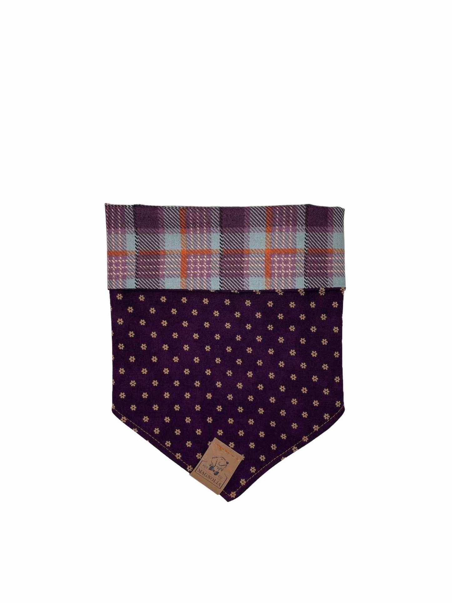 Orange and Purple Plaid Dog Bandana