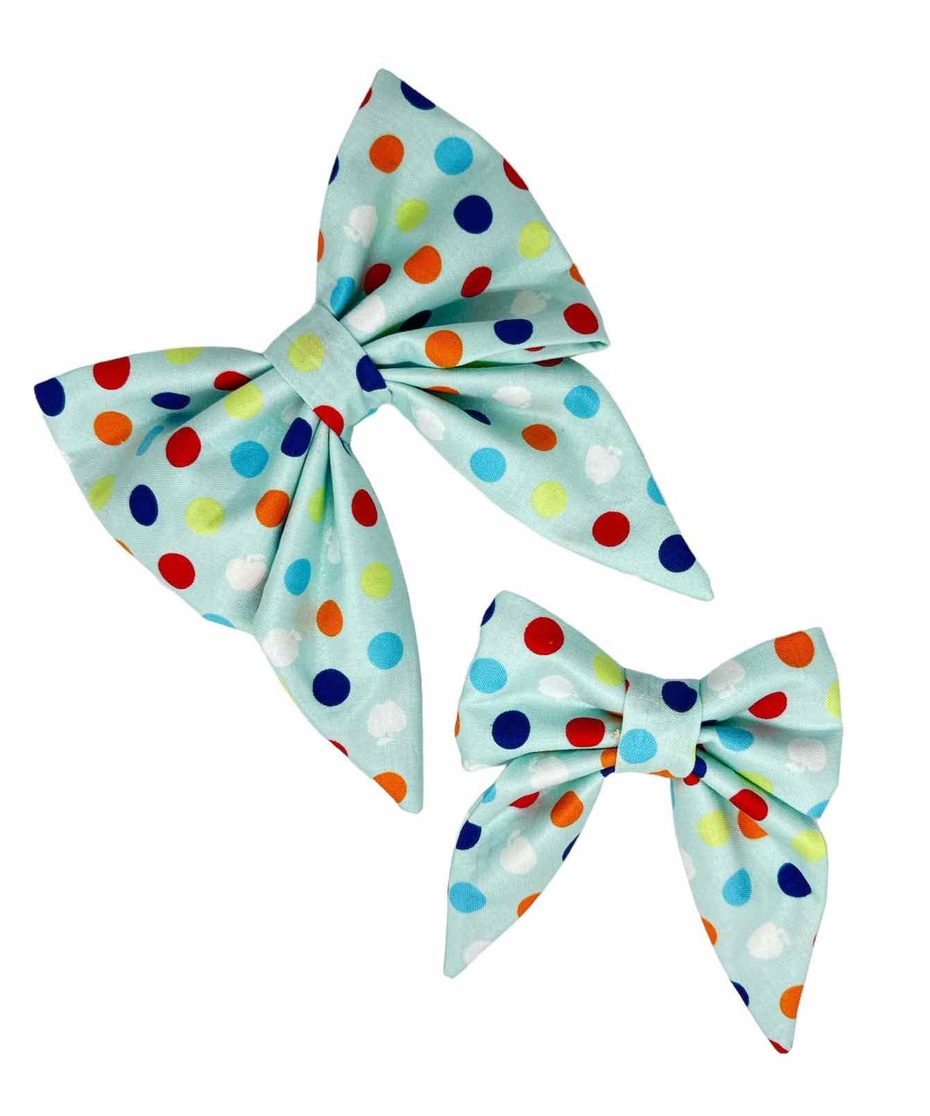 Retro Party Large Polka Dot Dog Bow