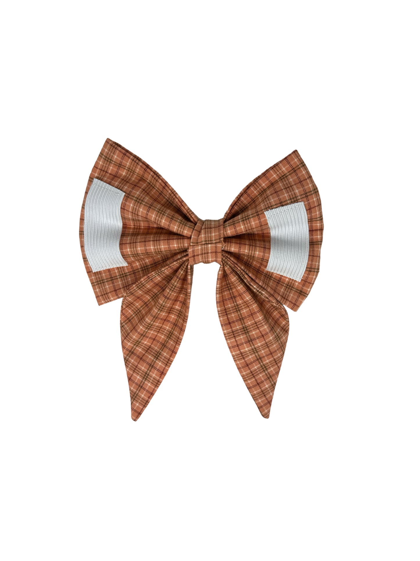 Classic Plaid Dog Bow in Umber and Chocolate Brown
