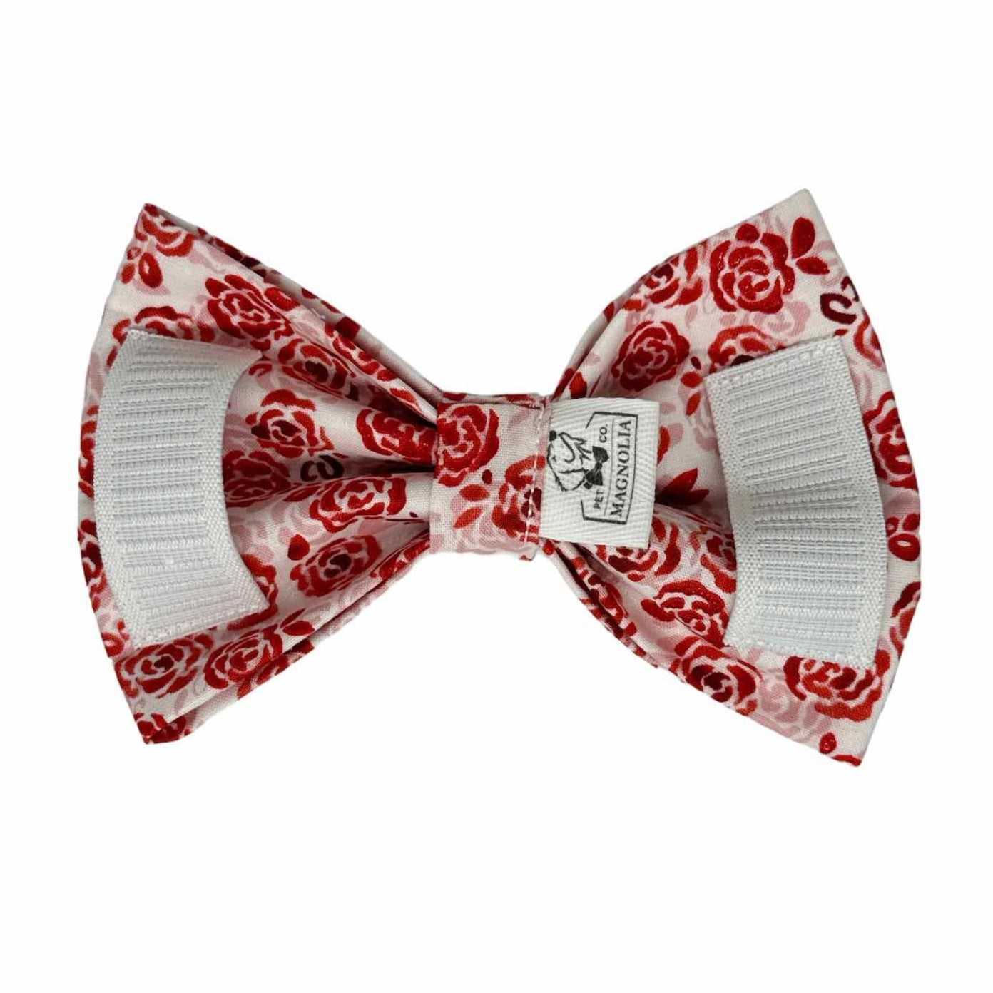 Sparkle Red Rose Calico Dog Bow Tie