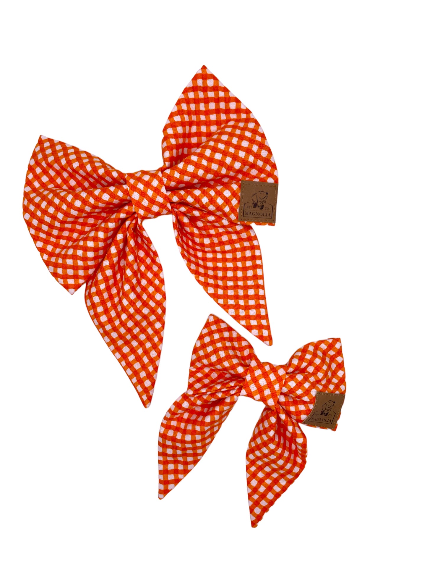 Tiger Orange and White Game Day Team Spirit Dog Bow