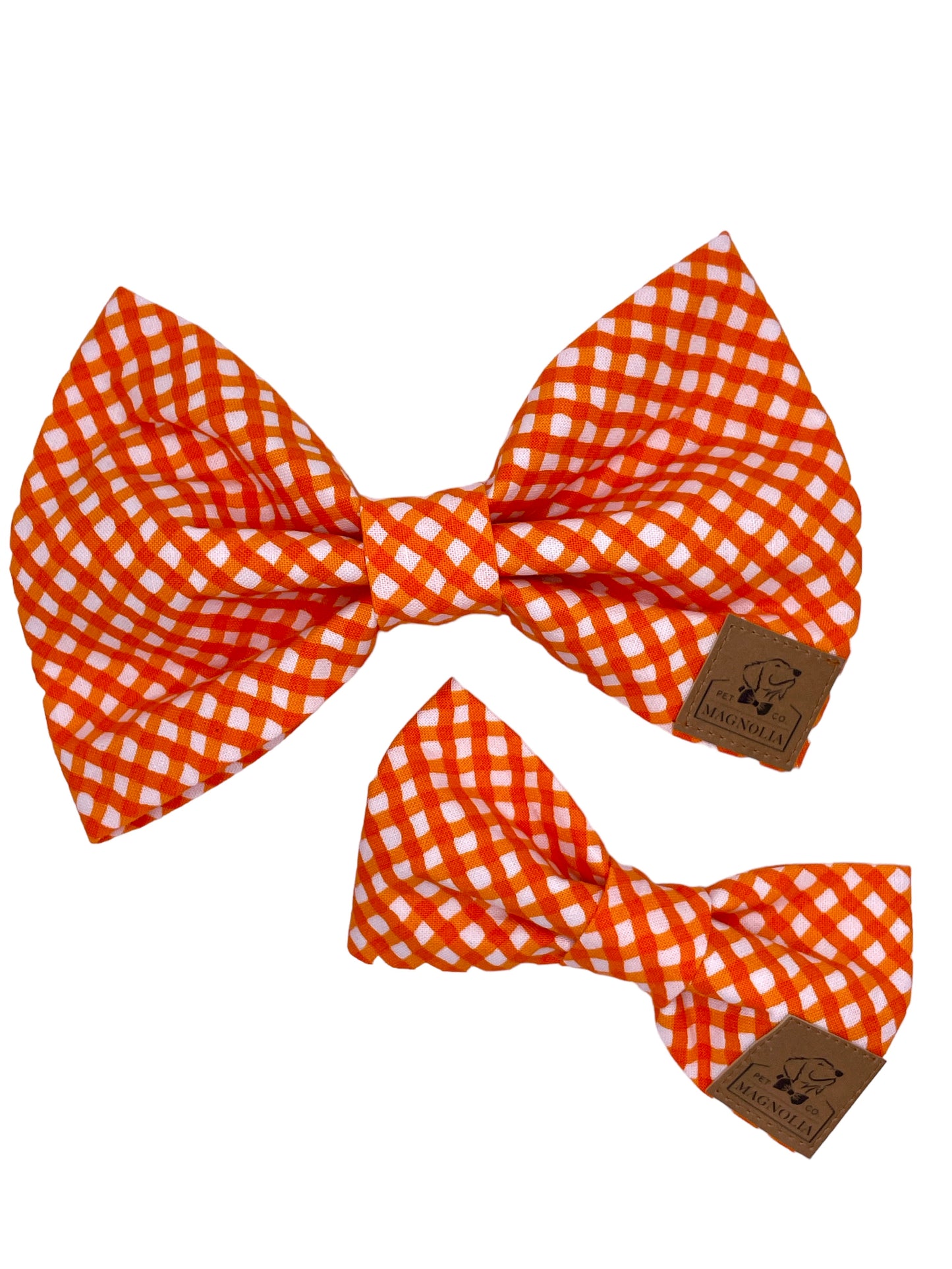 Tiger Orange and White Game Day Team Spirit Dog Bow Tie