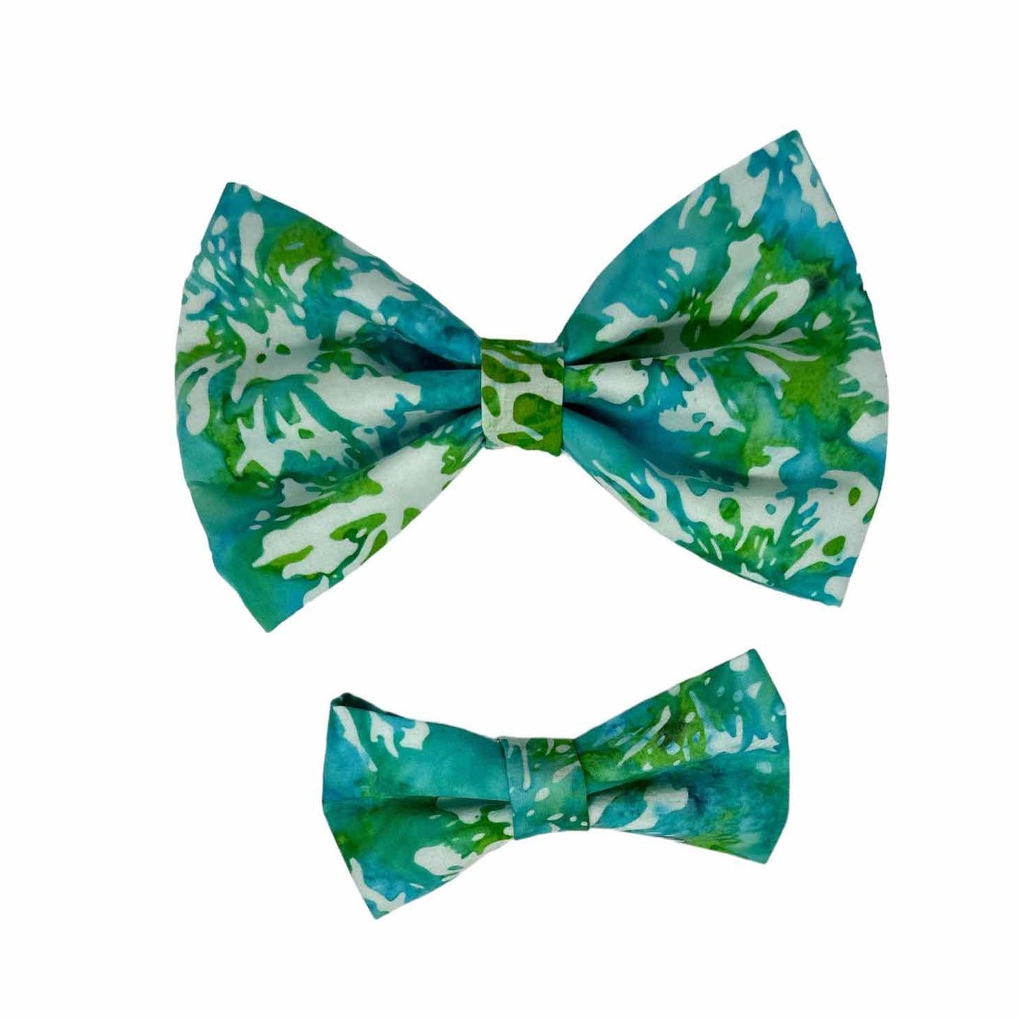 Water Garden Blues Batik Dog Bow Tie