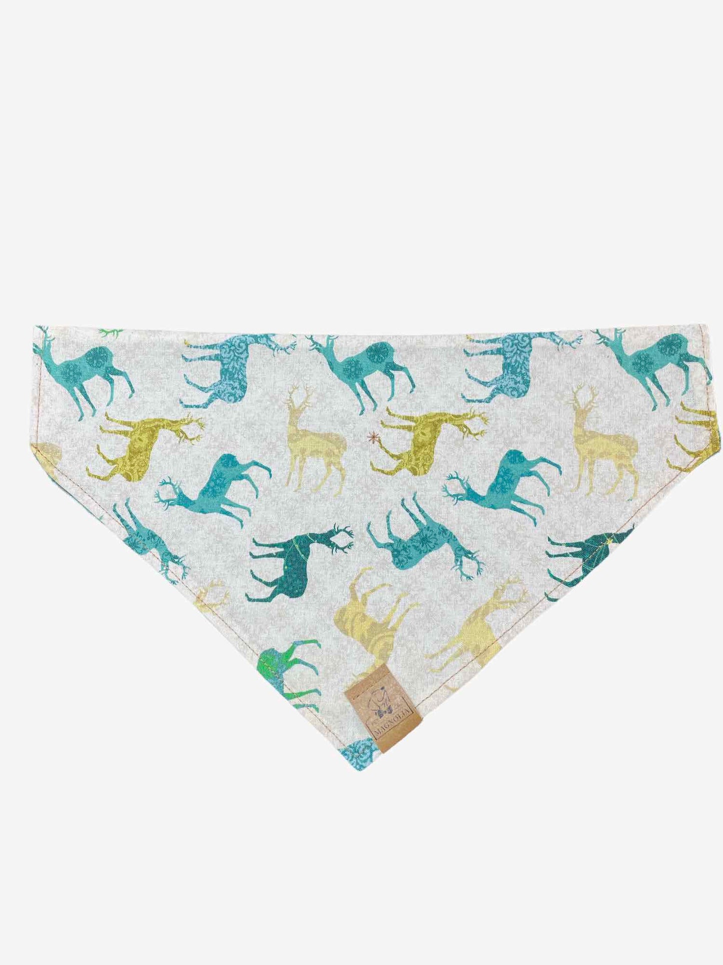 Deer Green and Golden Dog Bandana