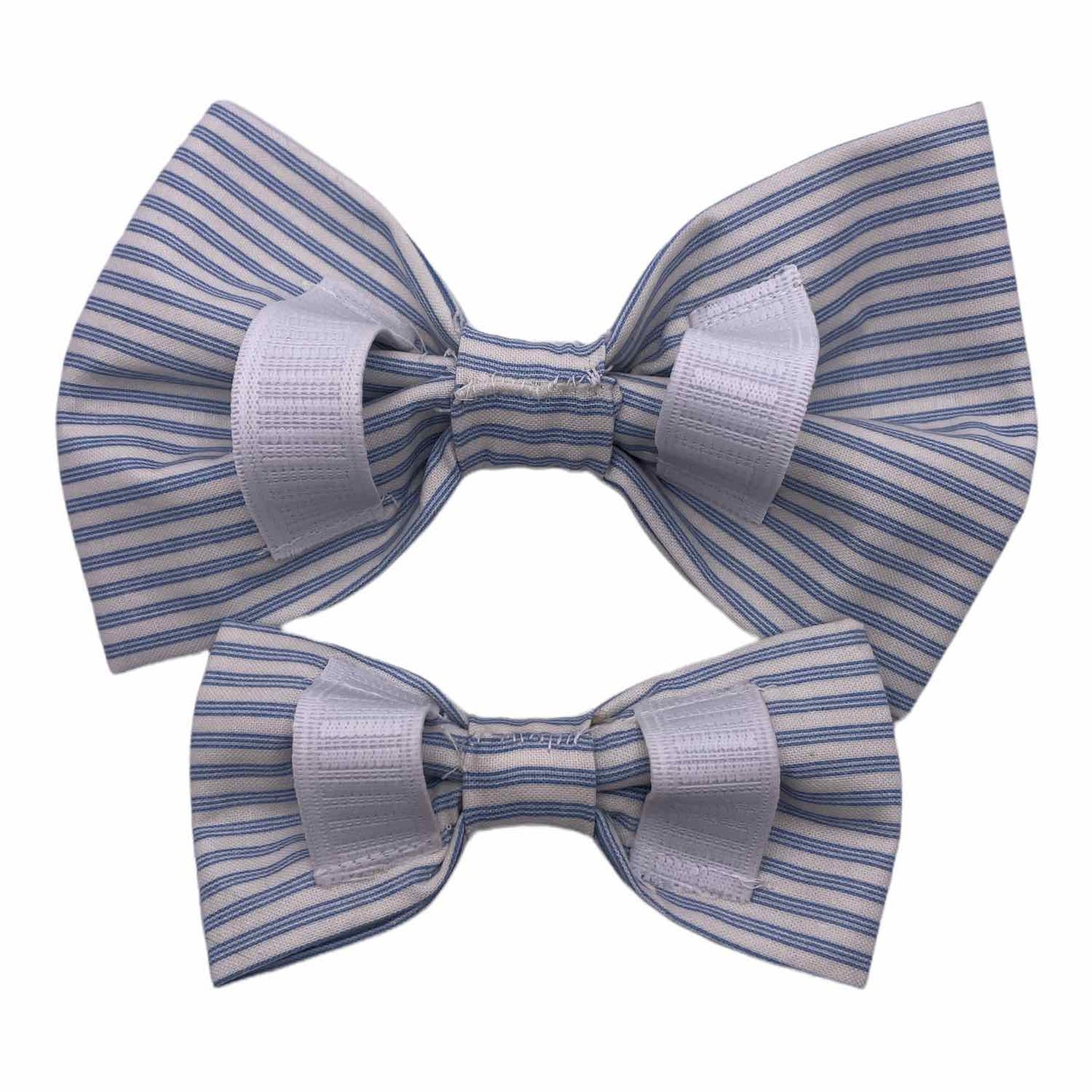 Baby Blue Pinstripe Dog Bow Tie
