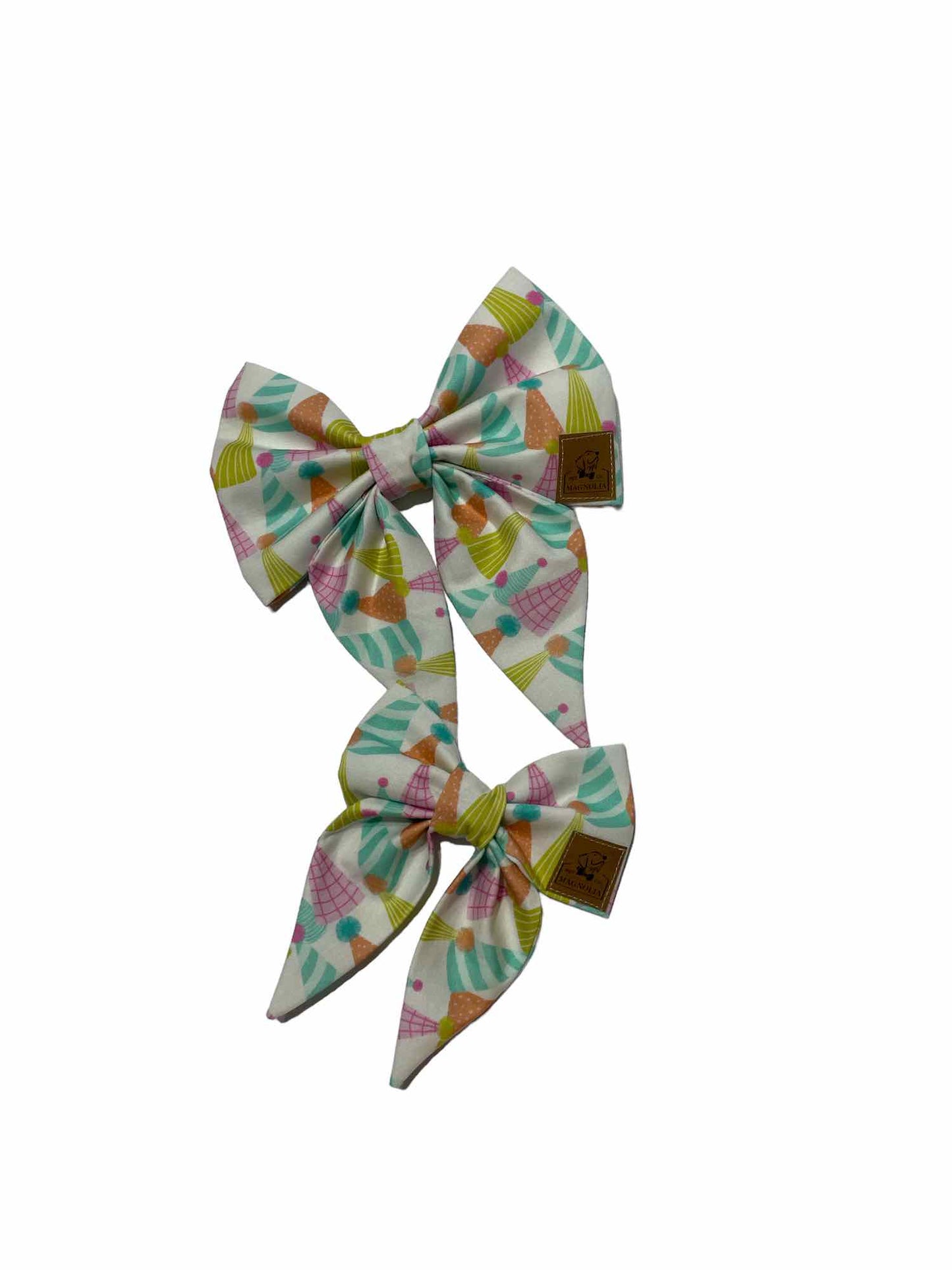Birthday Bash White Dog Bow