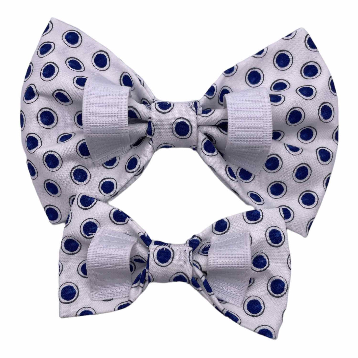 Blue Dot Dog Bow