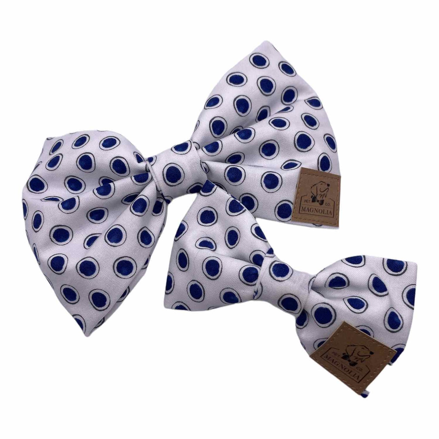 Blue Dot Dog Bow