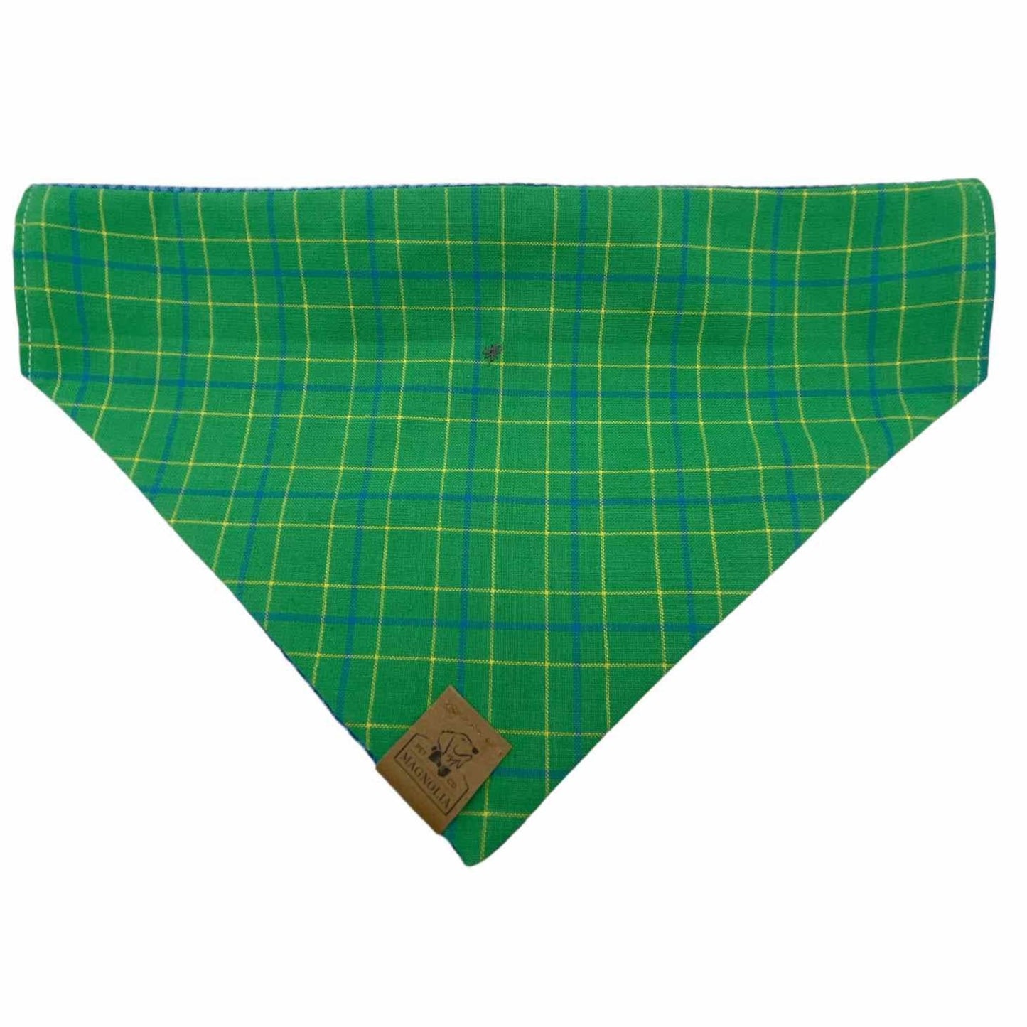 Blue Gingham & Green Plaid Dog Bandana