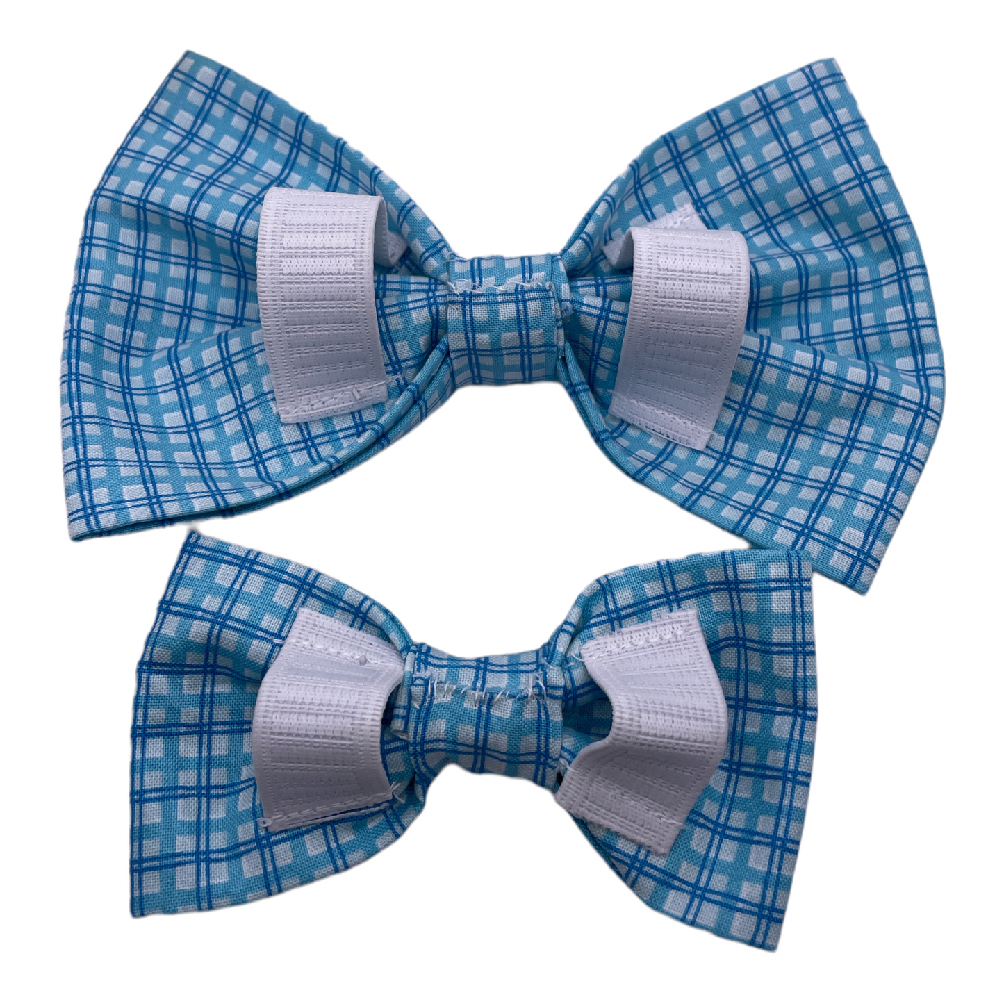 Blue Plaid Dog Bow Tie