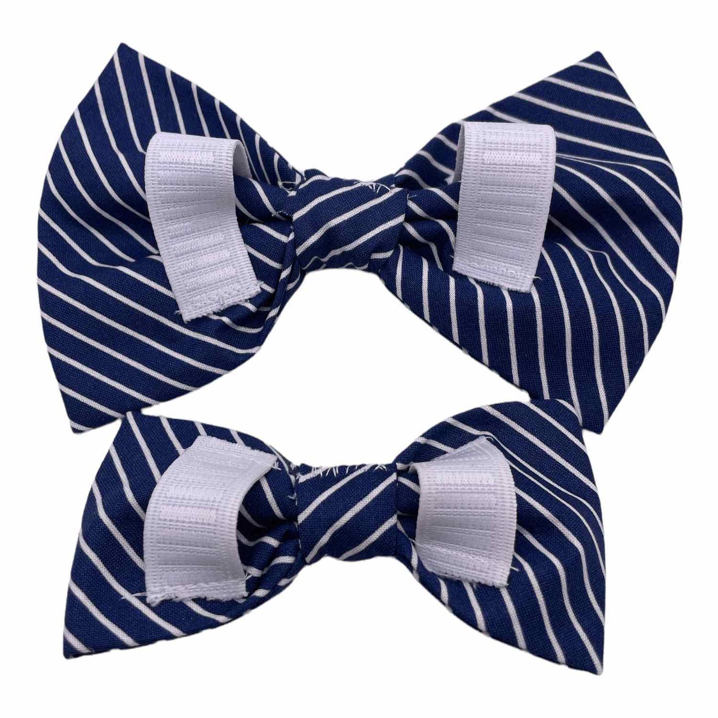 Classic Navy Stripe Dog Bow Tie