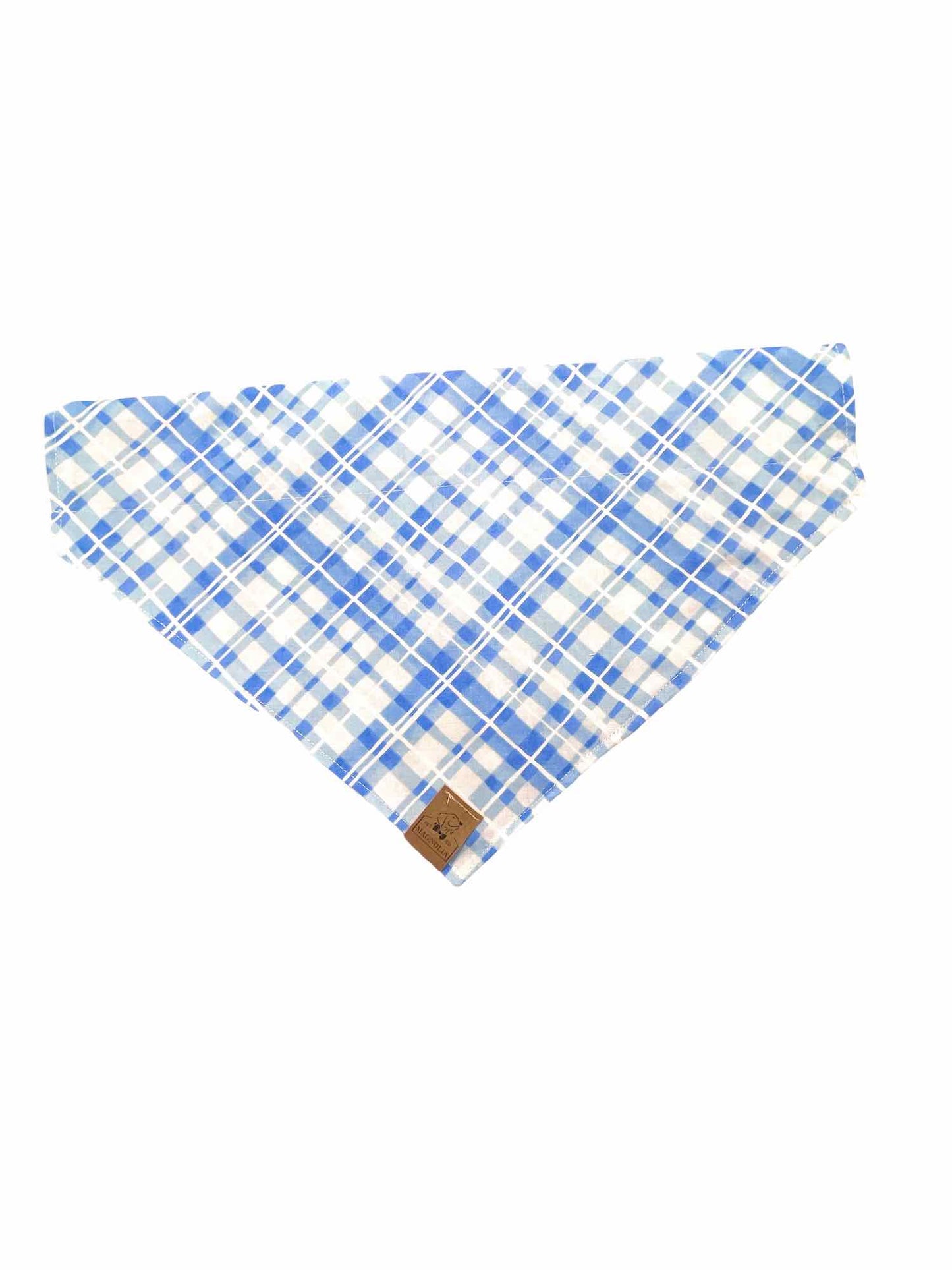 Blue White Arrow Plaid Dog Bandana