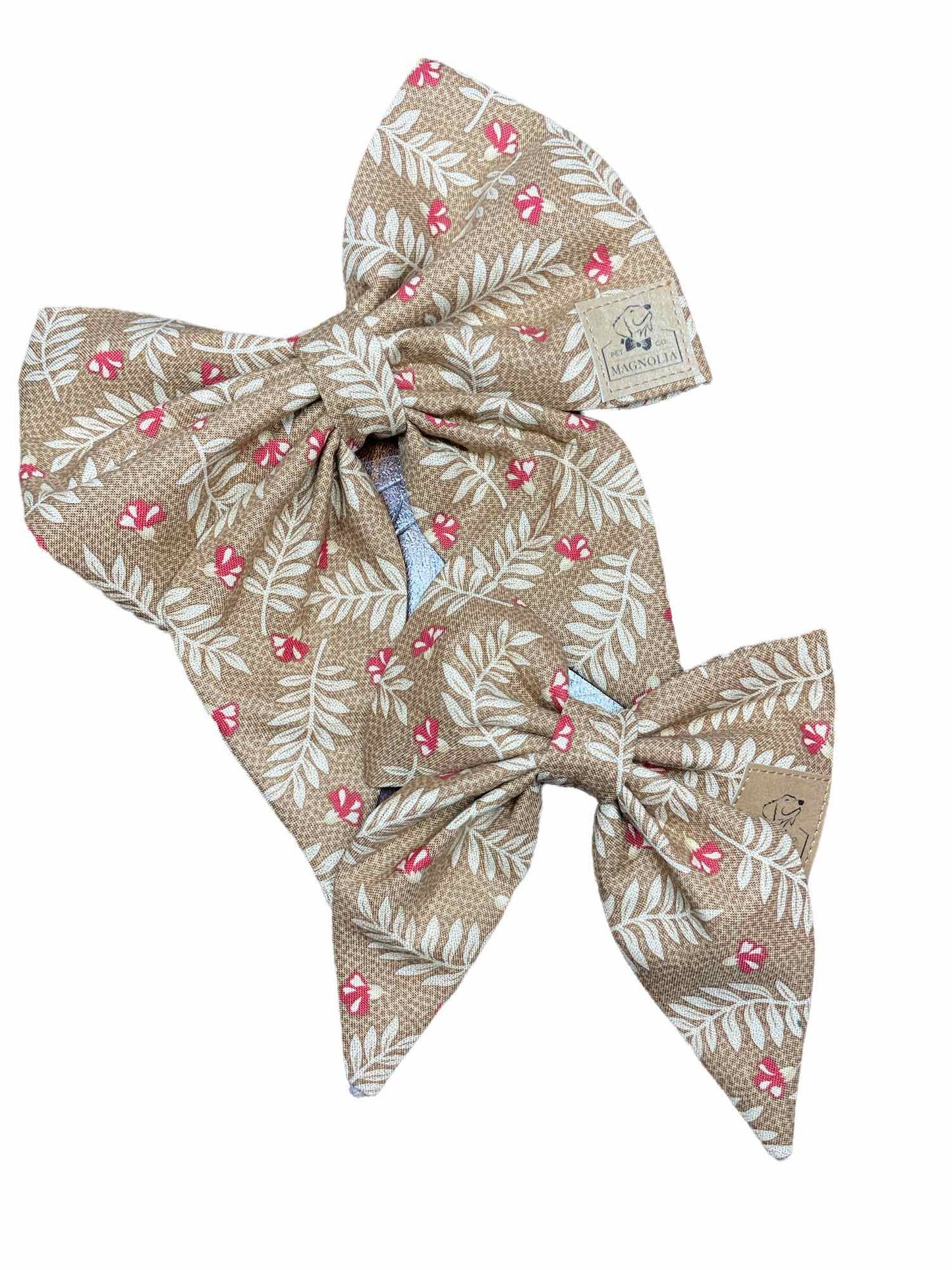 Flower Buds and Fronds Dog Bow