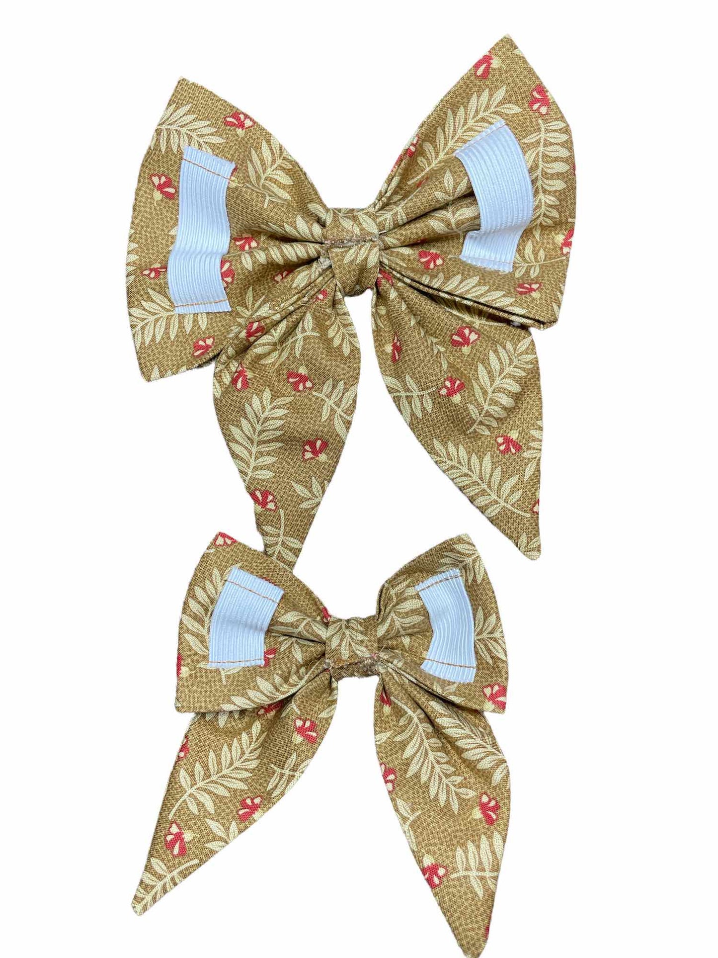 Flower Buds and Fronds Dog Bow