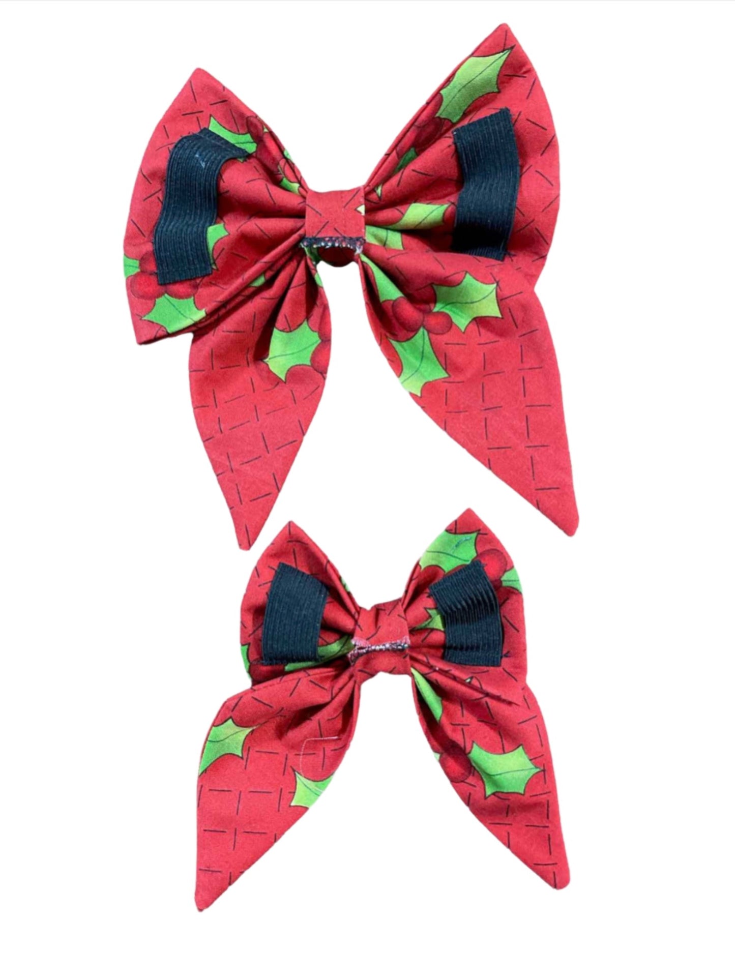 Christmas Holly Dog Bow