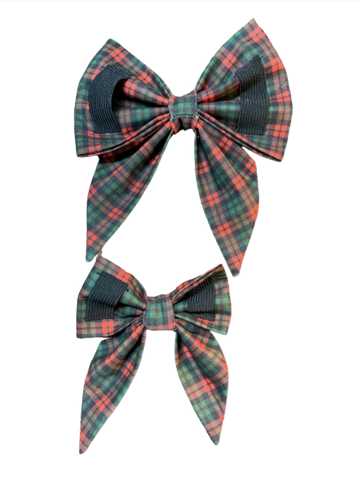 Cue the Christmas Plaid Dog Bow