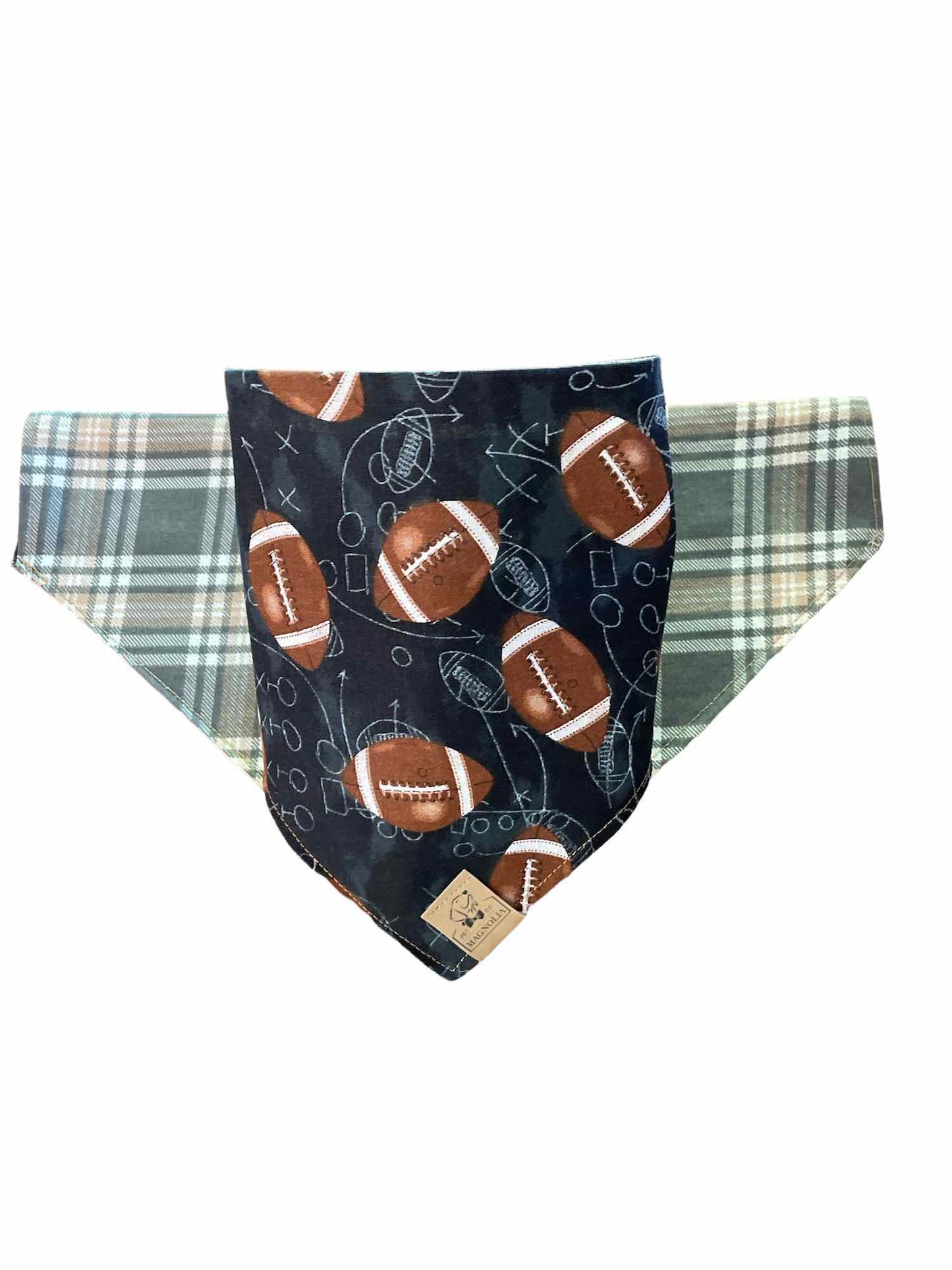 Football and Plaid Dog Bandana