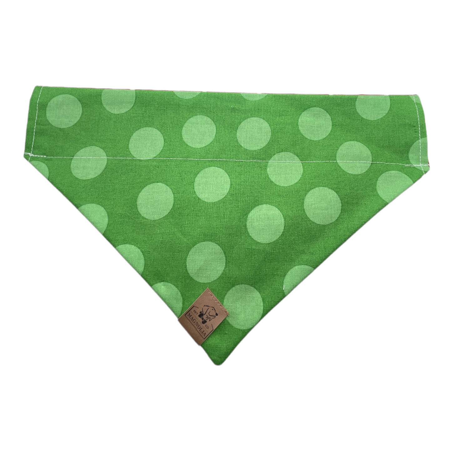 Holiday Lights and Large Green Polkadots Dog Bandana