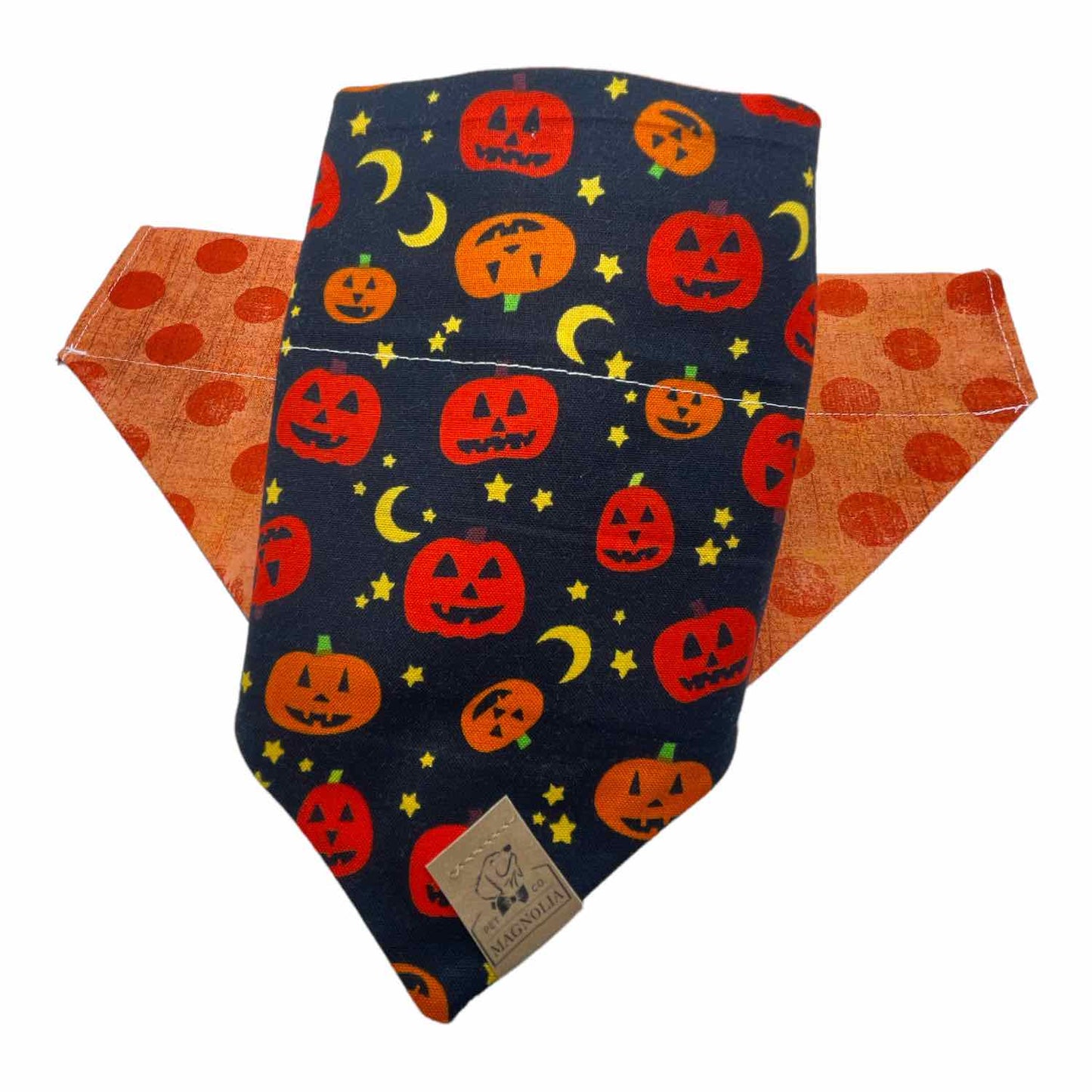 Jack O'Lantern and Grunge Polka Dot Dog Bandana