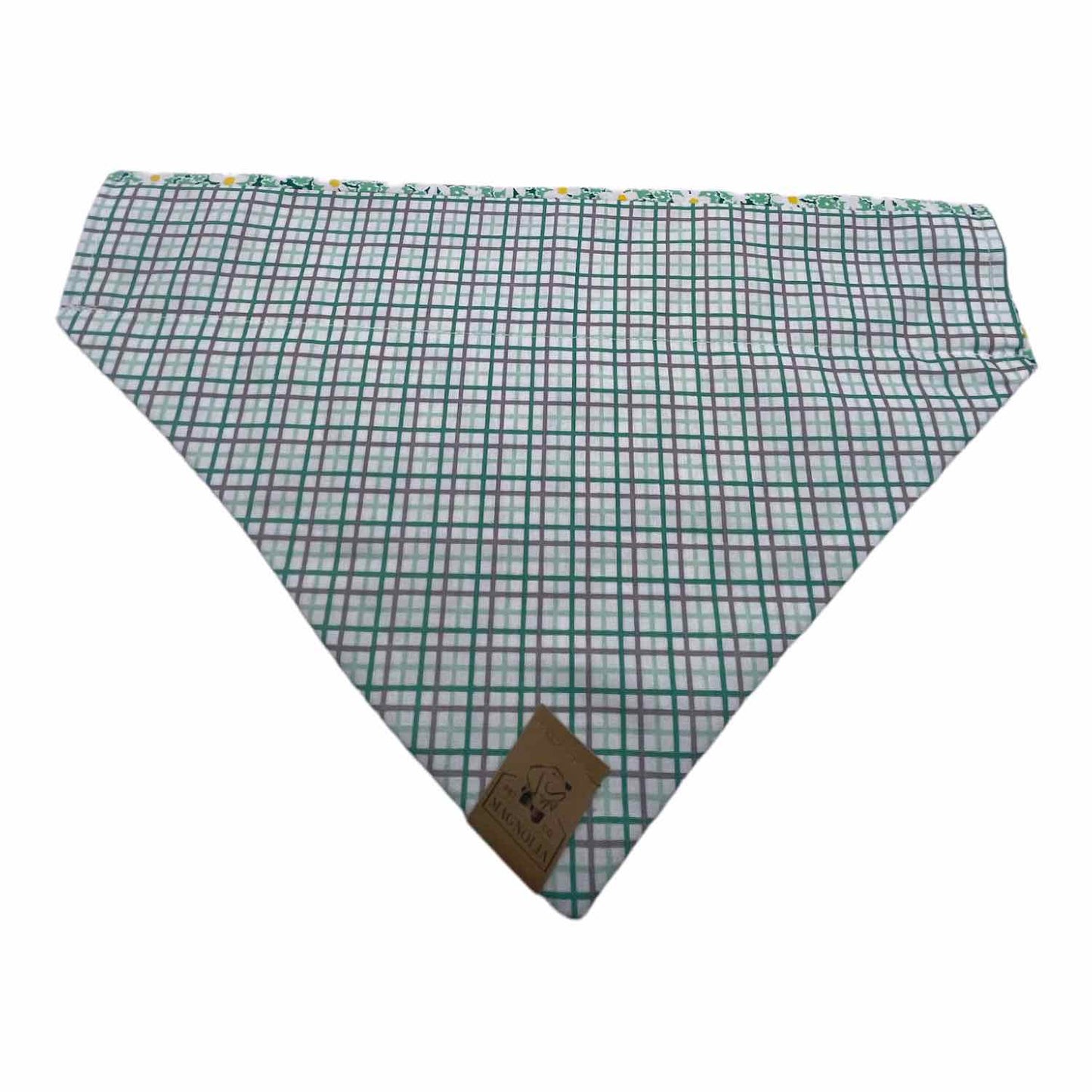 St. Patrick's Day March Floral & Plaid Dog  Bandana