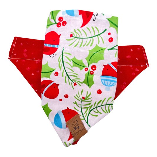 Winter Red Bird Dog Bandana