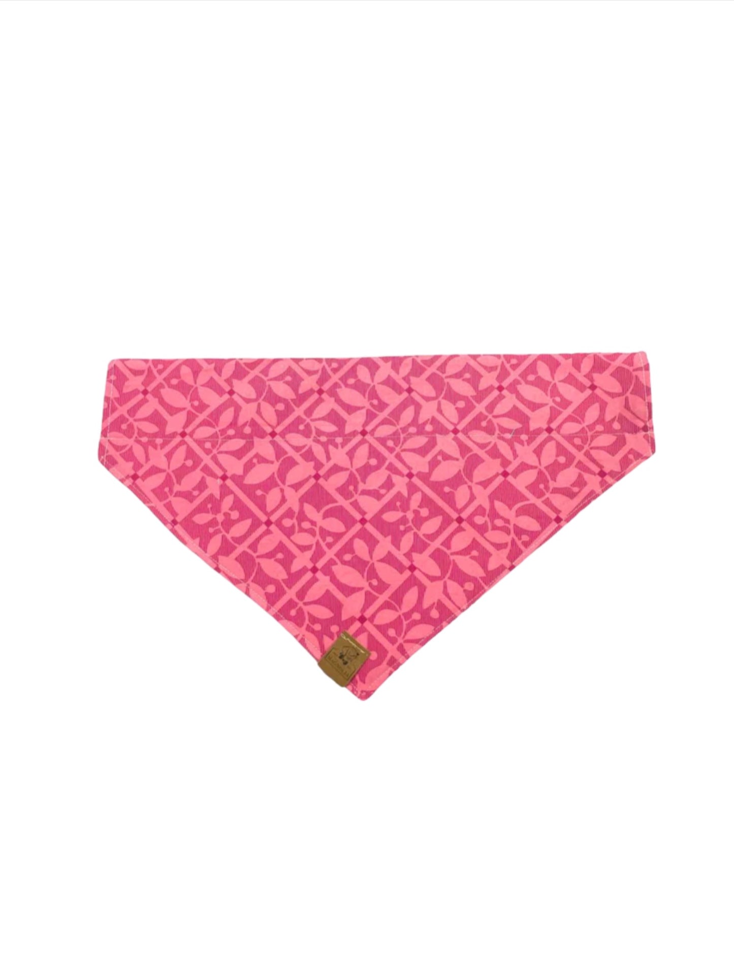 Pink Flower and Plaid Dog Bandana