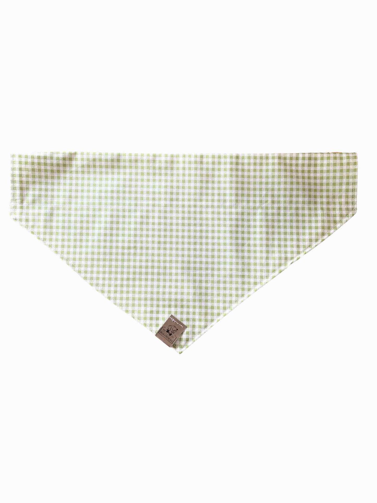 Rainbow Flower/ Green Gingham Dog Bandana