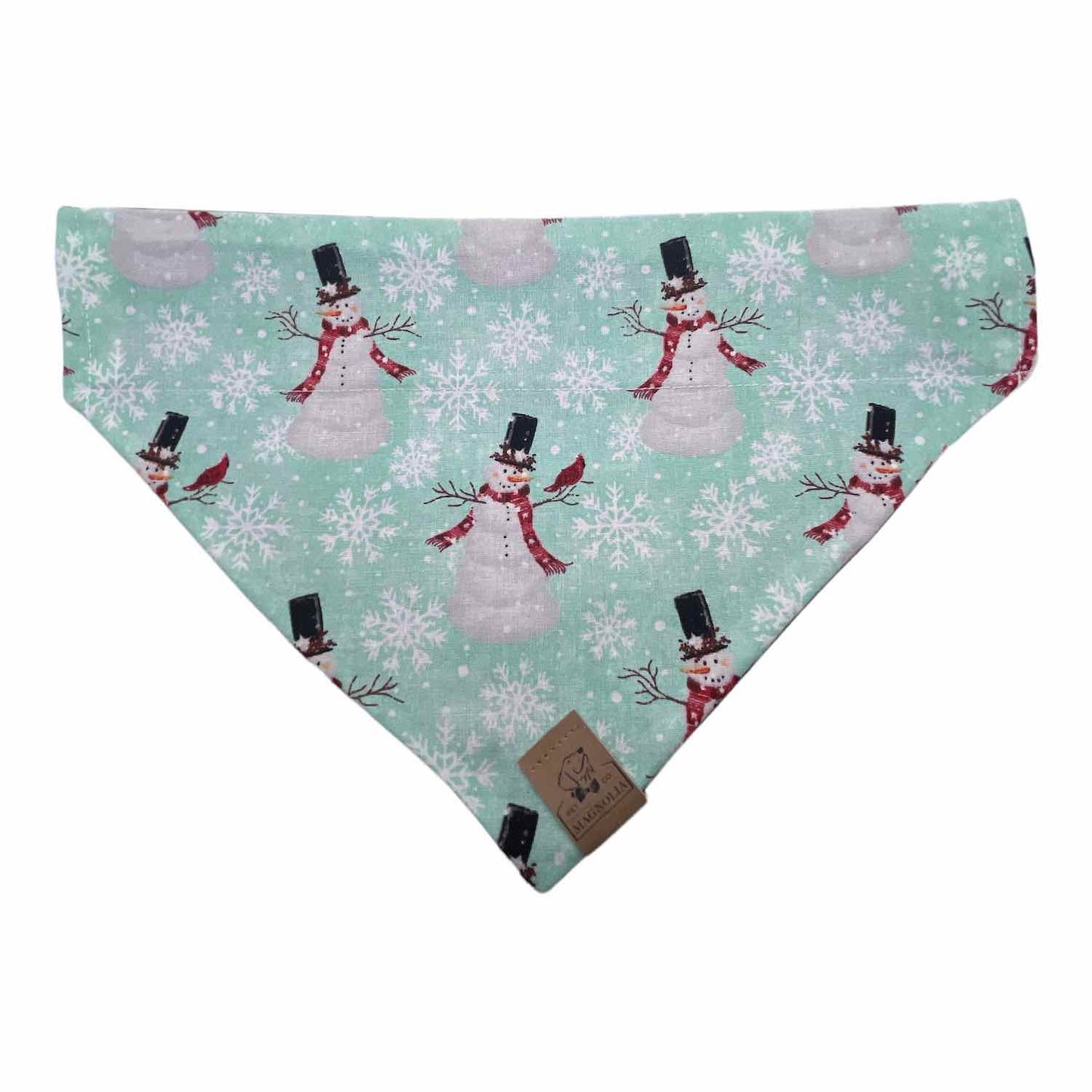 Snowman with Cardinal/ Red Barn Wood Dog Bandana